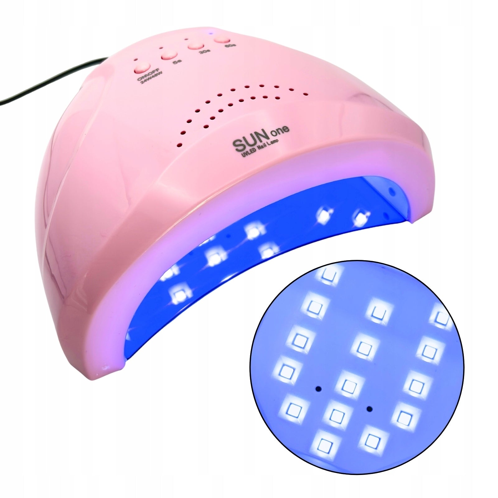 Nail lamp LED UV SUN one 48W hybrid gel manicure pink