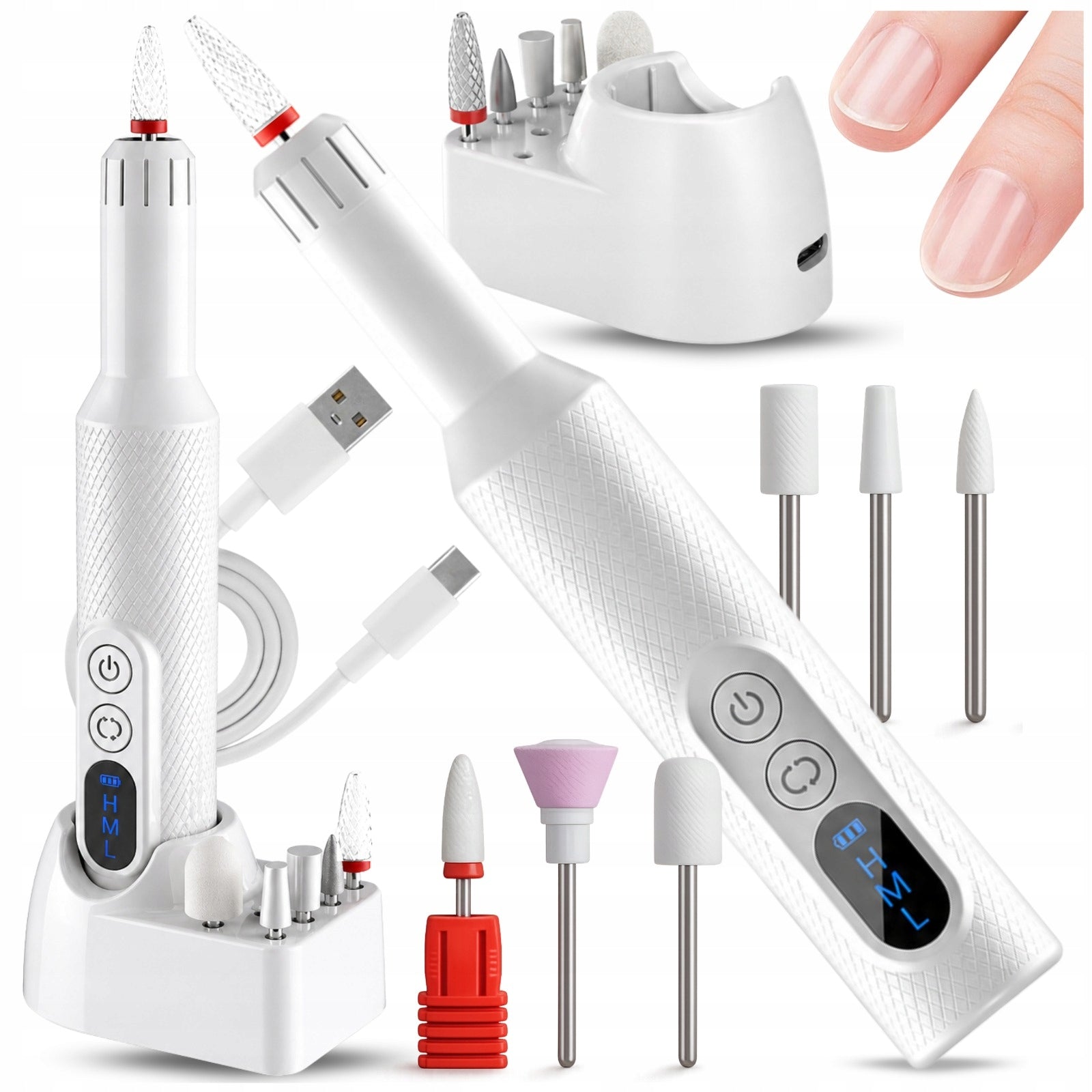 Nail milling machine wireless professional manicure pedicure + CUTTERS
