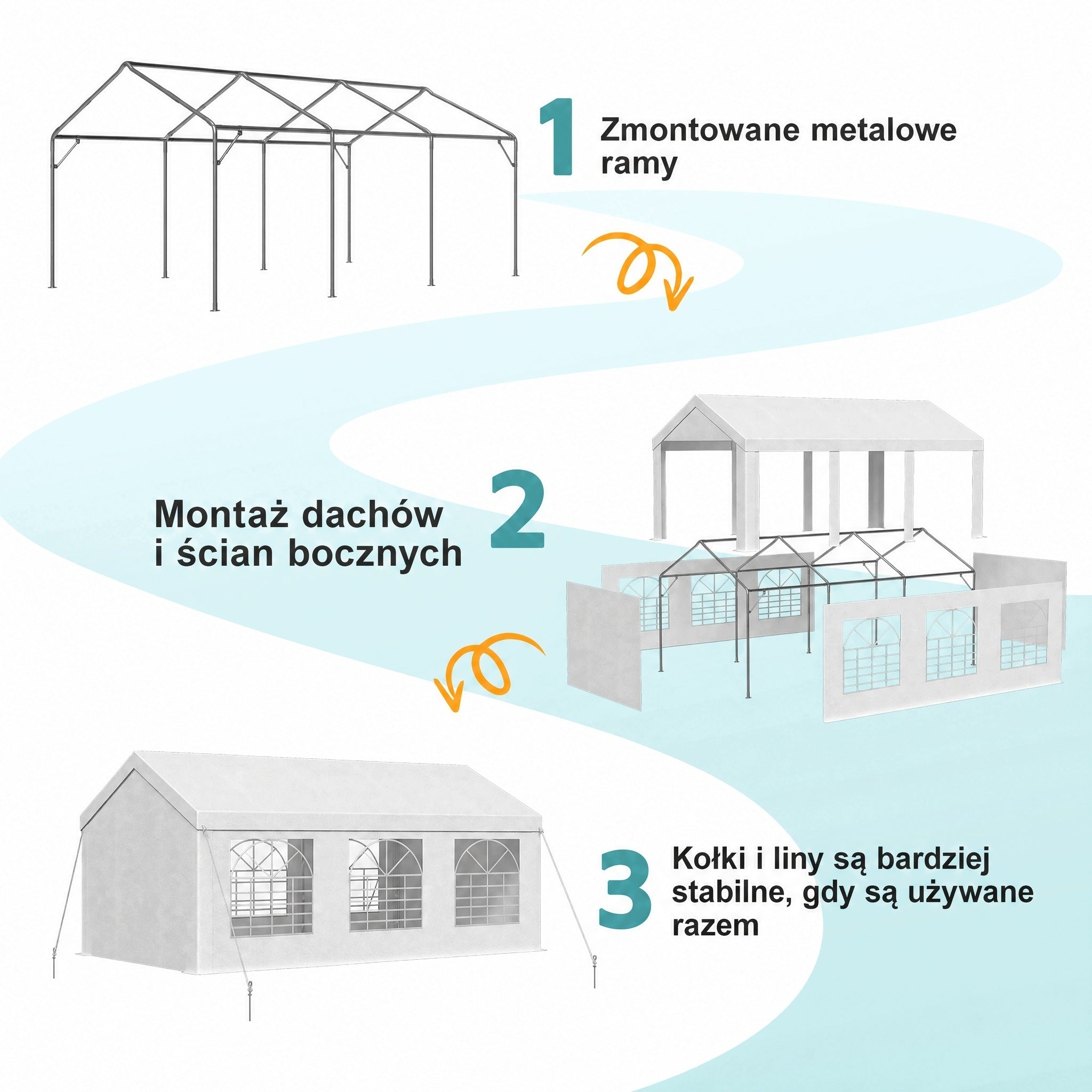 Namiot imprezowy Devoko 3×6 m do użytku na zewnątrz, Ślub Manufacturer code G-PT23-0384-36WT-1,G-PT23-0384-36WT-2