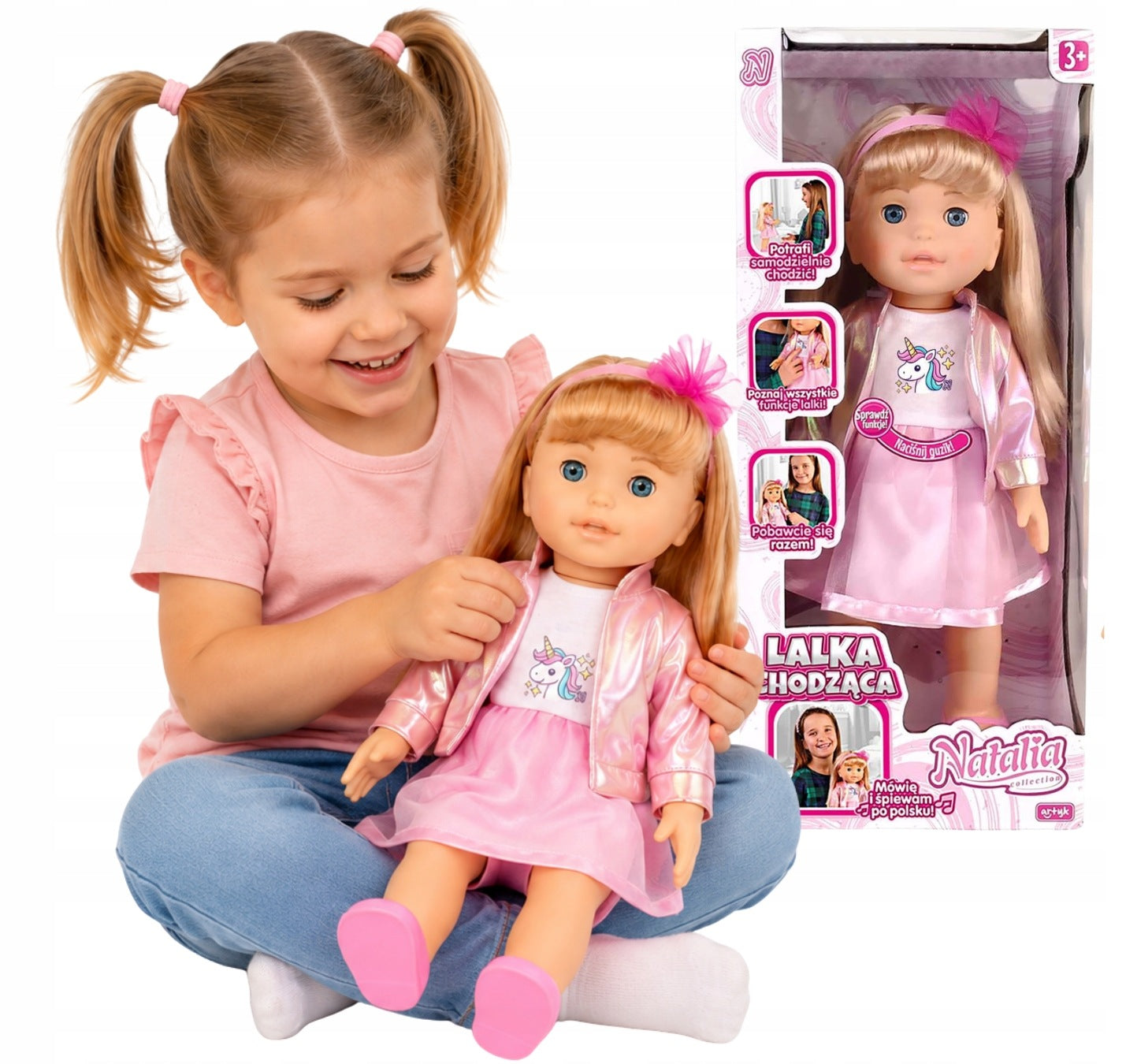 Natalia Interactive doll walks sings songs says in Polish 40cm