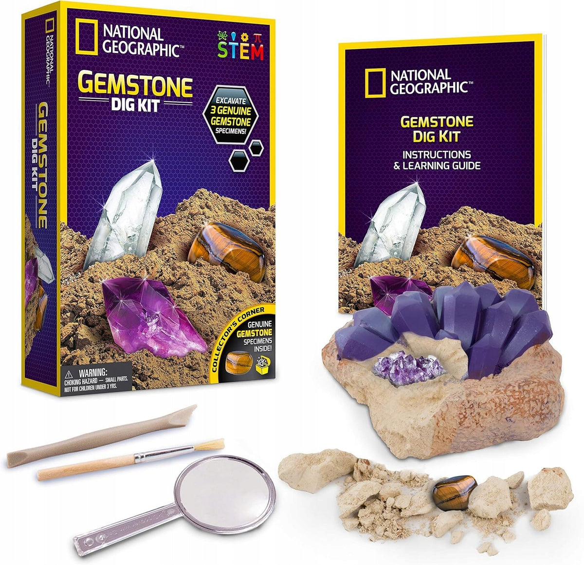 National Geographic Gemstone magnifier mineral stone digging kit