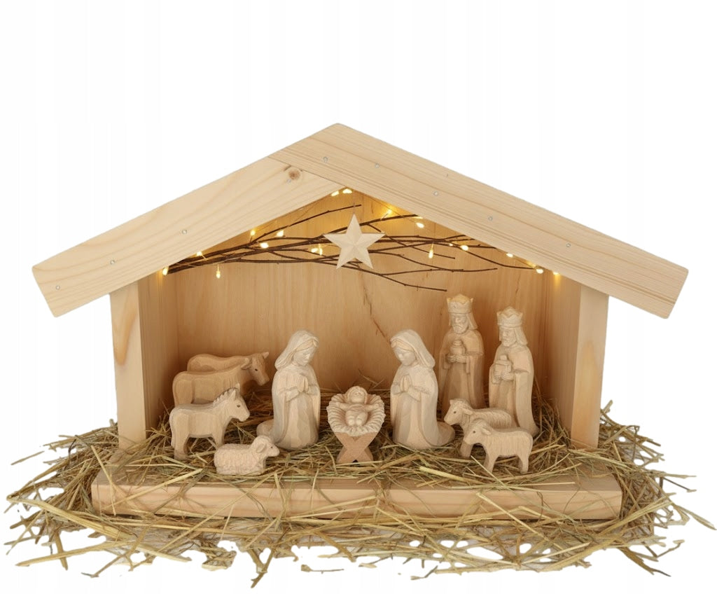 Nativity Scene Wooden Gable 25x40x18 Christmas Decoration Crafts