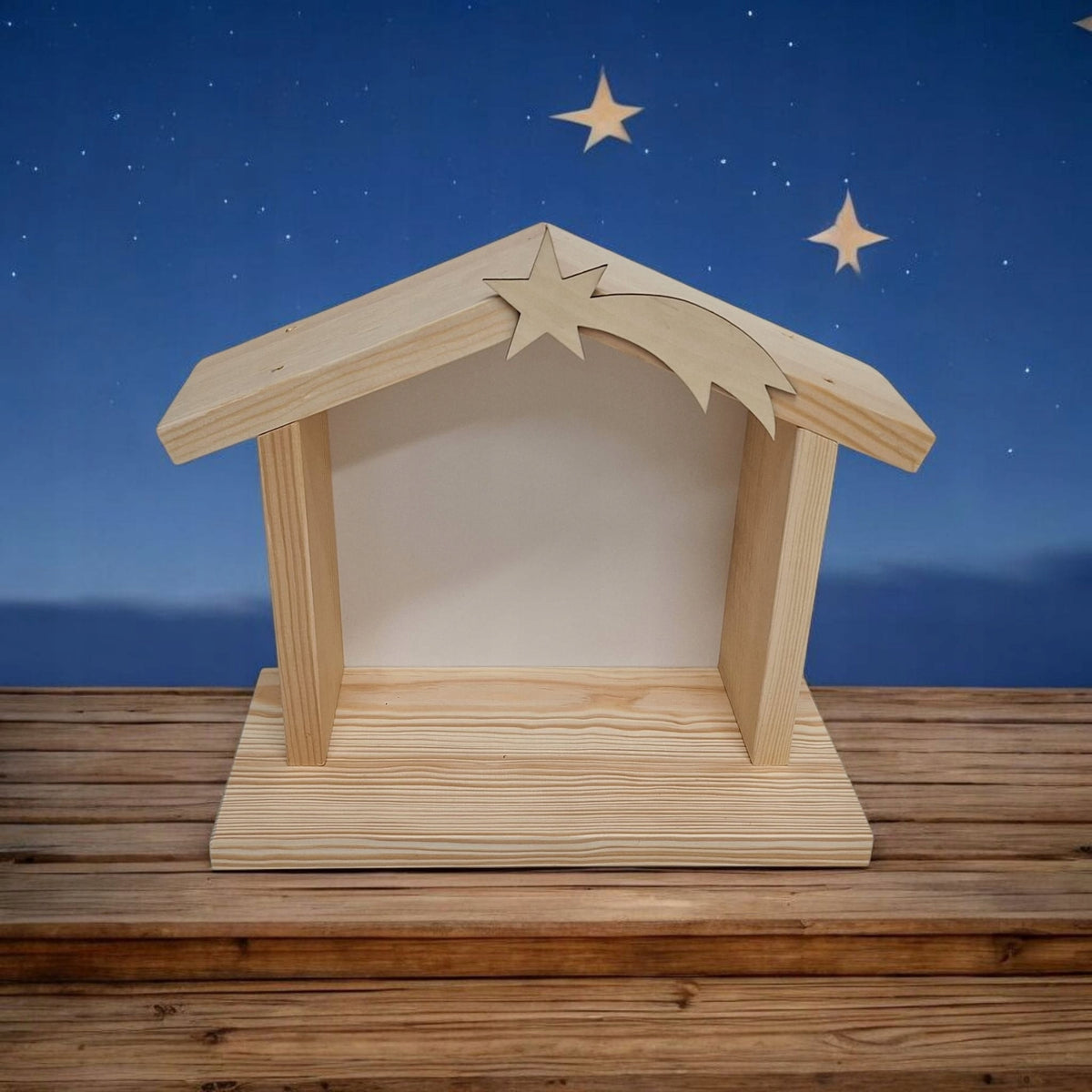 Nativity Scene Wooden Stable DIY Natural Manufacturer code szopka1