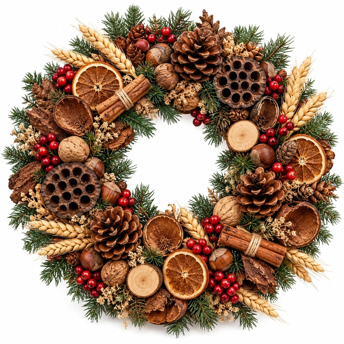 Natural DIY Kit for Making Christmas Wreath – Straw Base Manufacturer code Naturalny zestaw DIY do wykonania wieńca