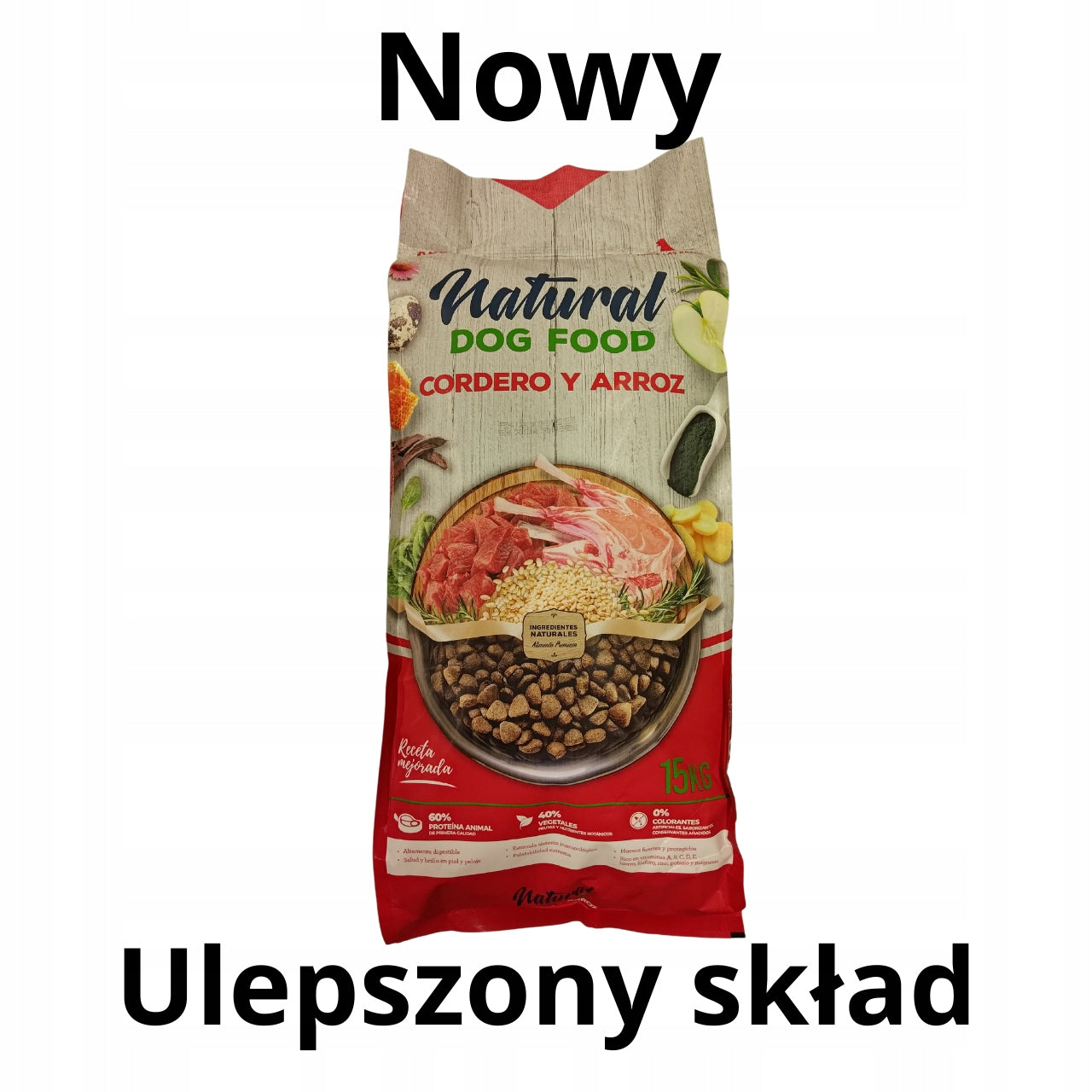 Natural Dog Food 15kg. 62% meat - No chicken Manufacturer code NDFjag15