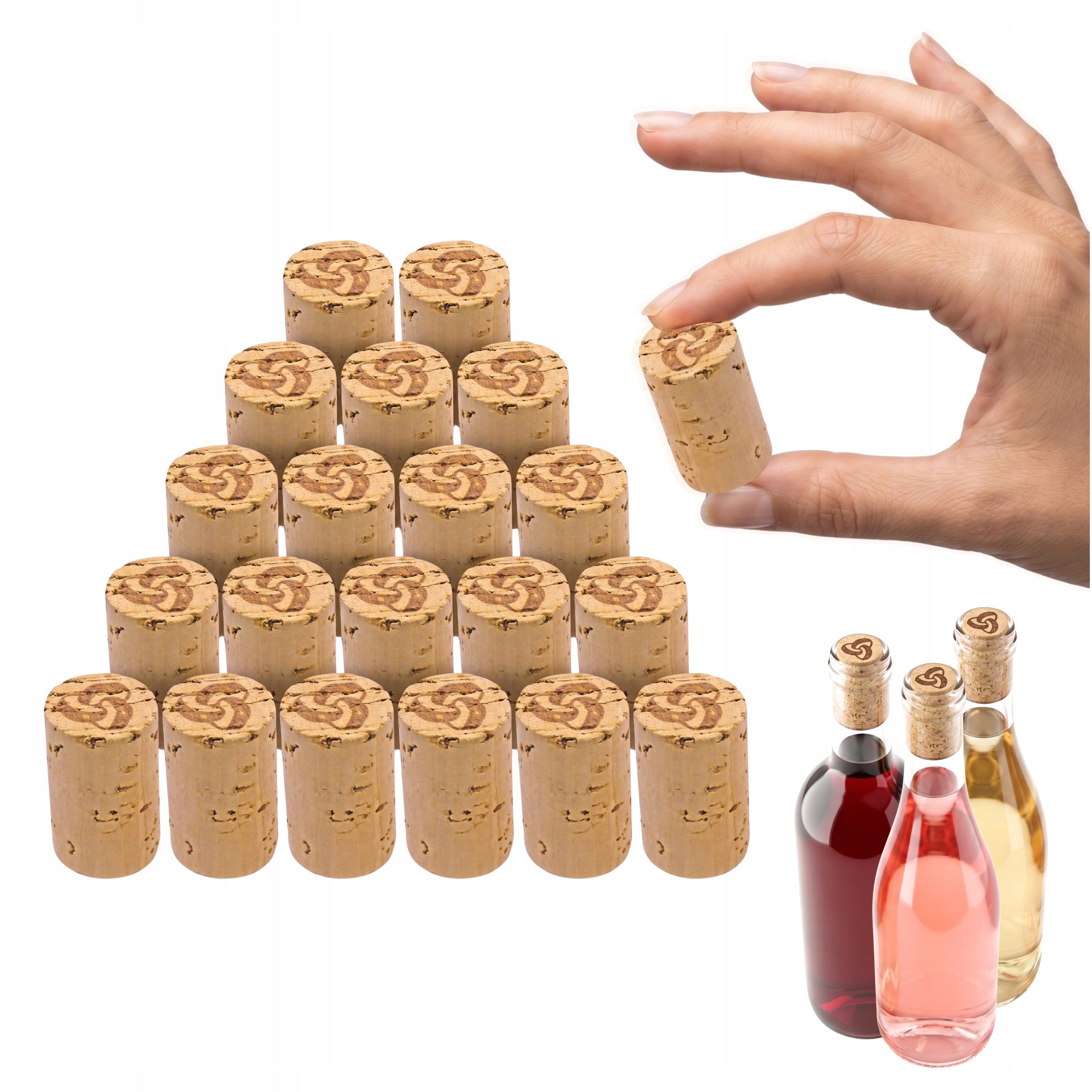 Natural Italian Wine Stoppers 20 Pcs 26x40mm Ferrari Type A Bottles Wine
