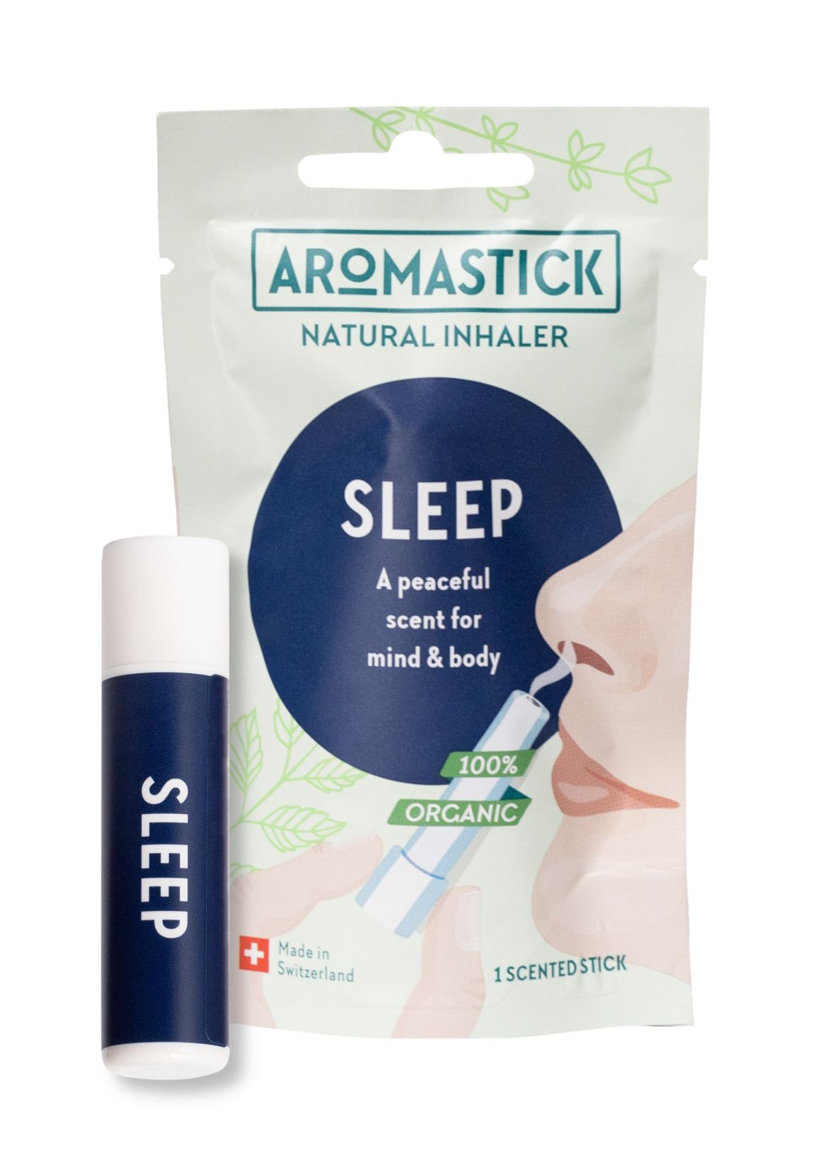 Natural SLEEP nasal stick inhaler relaxes Aromastick 100% organic