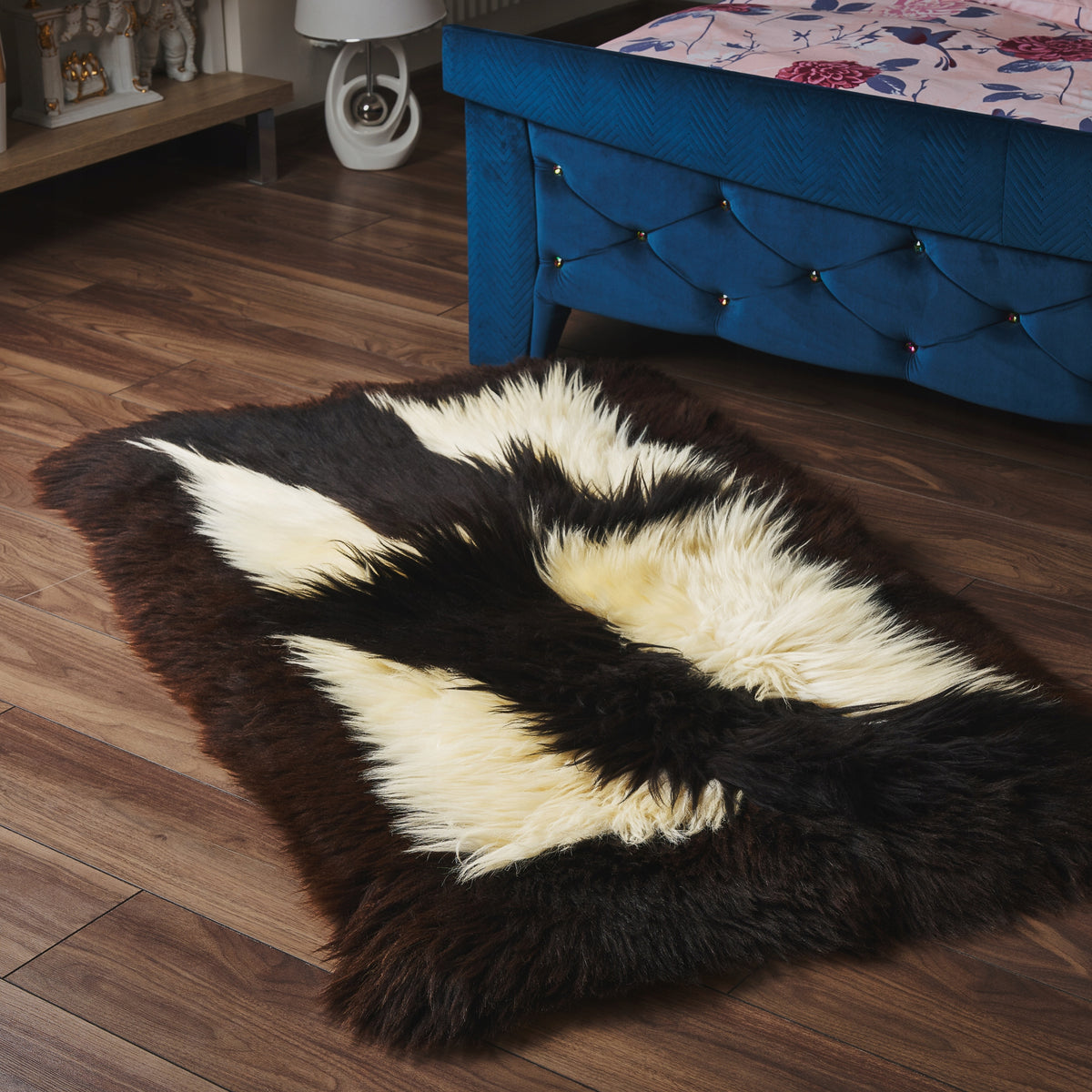 Natural fur carpet "SHAGGY" 90x160 CM FLUFFY SOFT FOR LIVING ROOM Kind natural