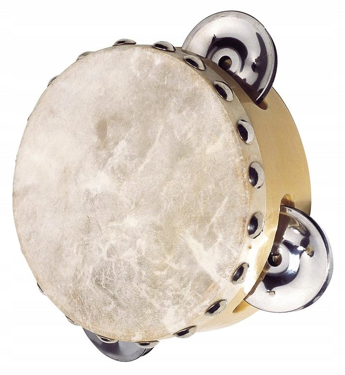 Natural tambourine for kindergarten Musical instrument Wooden Goki Batteries included no