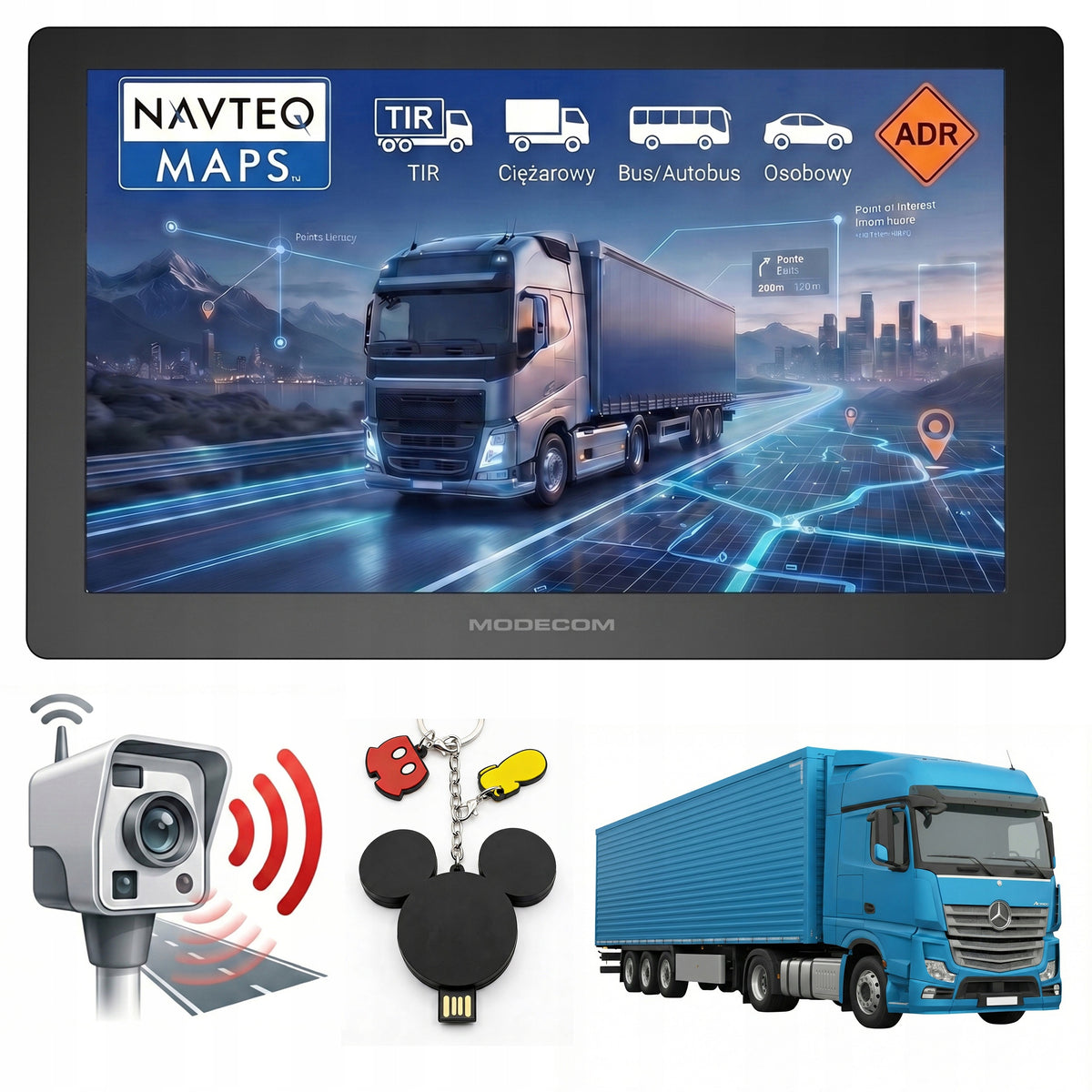 Navigation 9 inches Trucks MODECOM CX 9.0 TRUCK TIR BUS + SPEED CAMERAS 2026