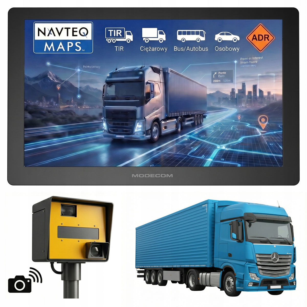 Navigation 9 inches Trucks MODECOM CX 9.0 TRUCK TIR BUS + SPEED CAMERAS 2026
