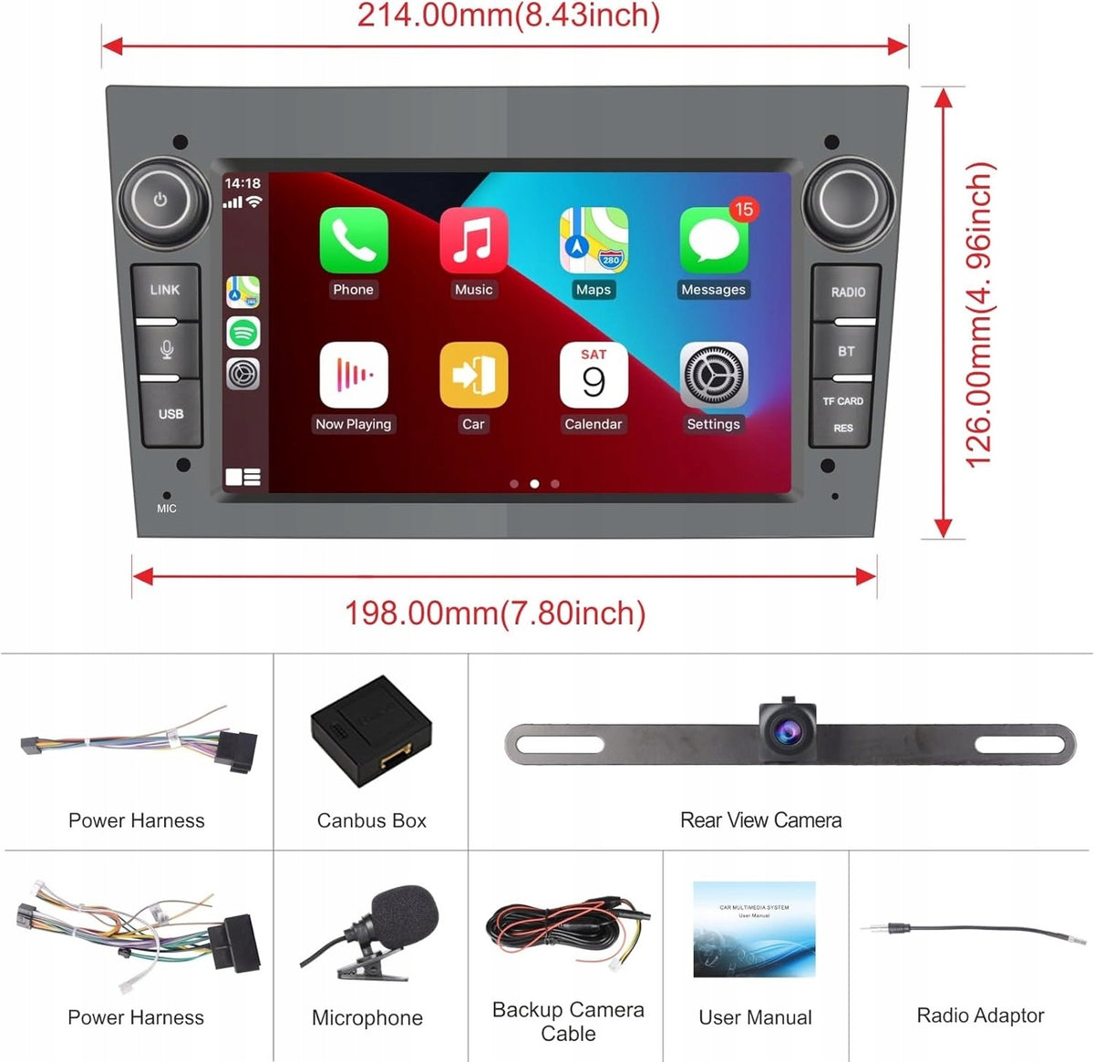 Navigation ALLNOEL CARPLAY / ANDROID AUTO 7 " EAN (GTIN) 5905215791819