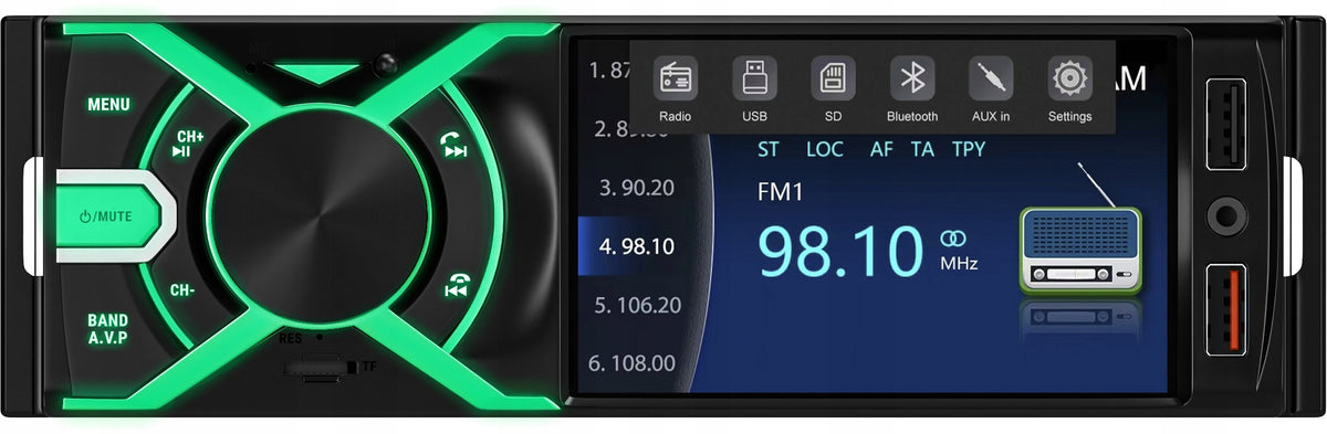 Navitel RD9 car radio 1DIN LCD 4'' DivX MPEG Bluetooth - EN Menu Packaging status original