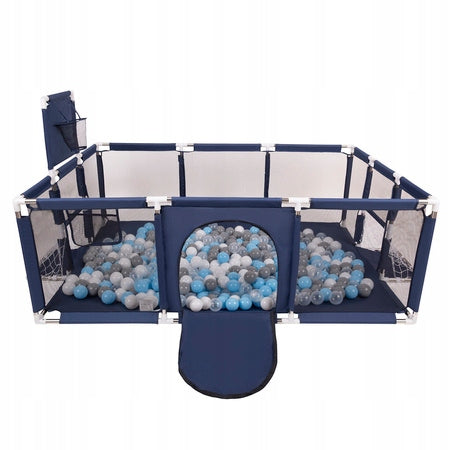 Navy Blue Playpen Kids Field Basket Goals 200 Balls