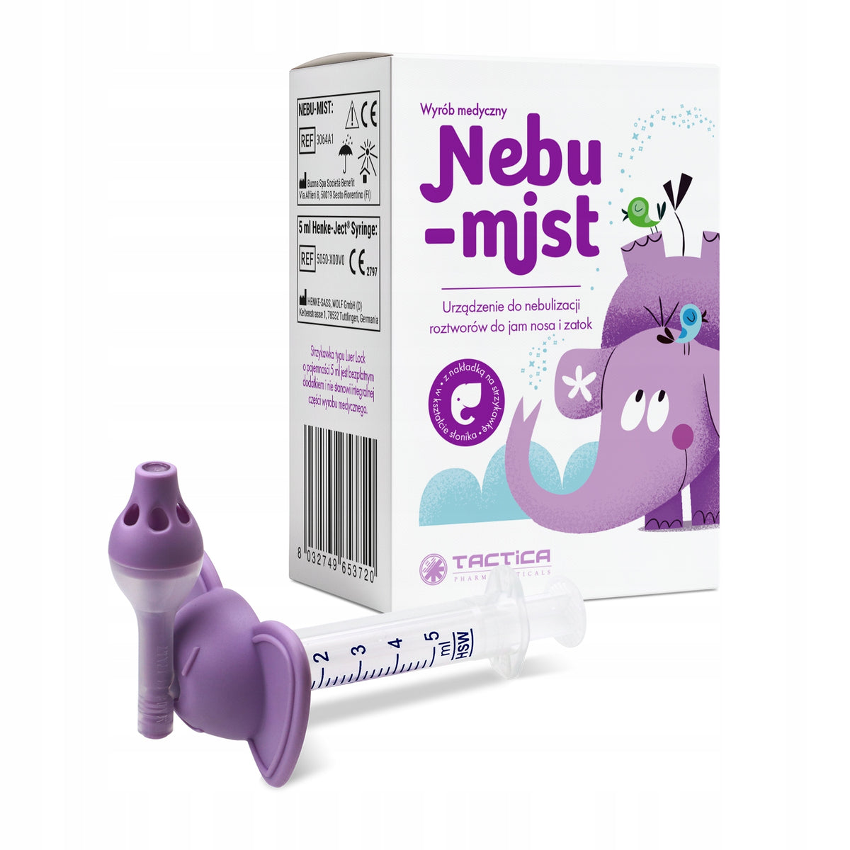 Nebu-mist nebuliser device for nasal and sinus cavities 1 piece Medical device no
