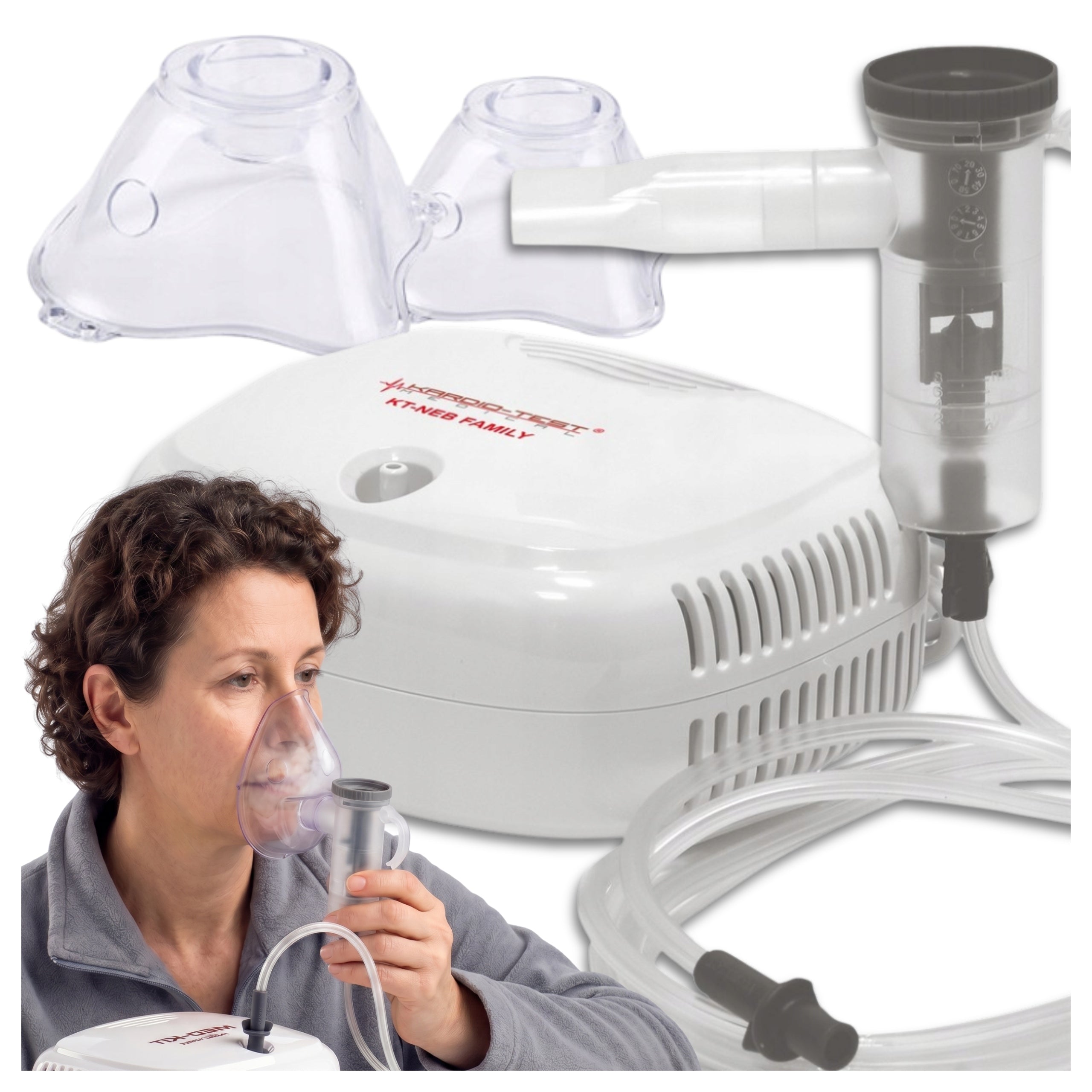 Nebulizer Inhaler For Children and Adults Quiet Piston Lightweight 2 Masks
