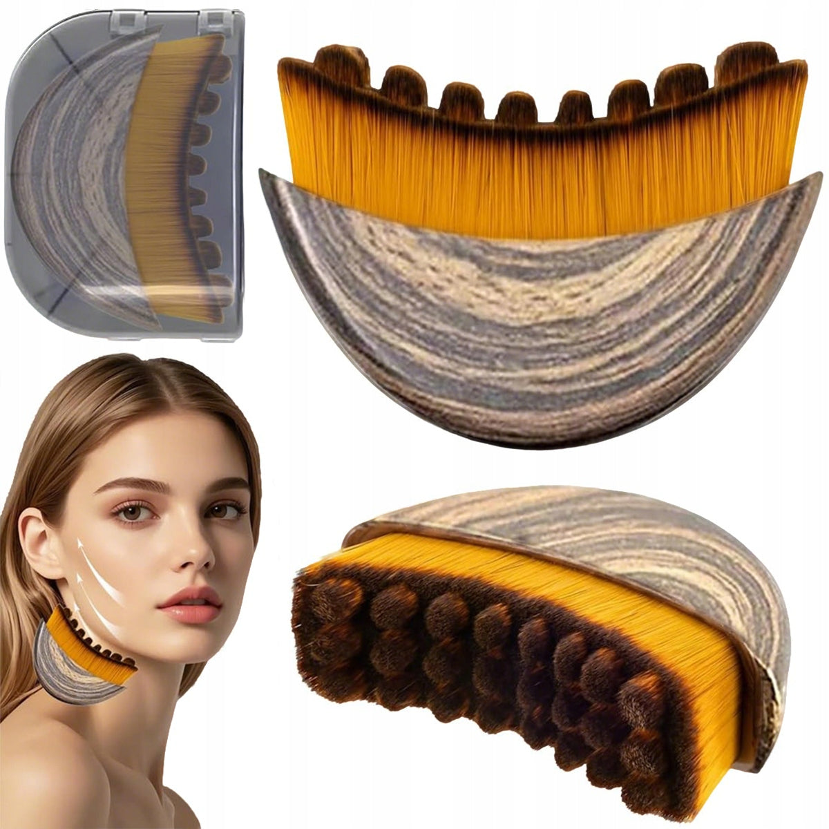 Neck Face Massage Brush Lymphatic Drainage Dry Contour Massager