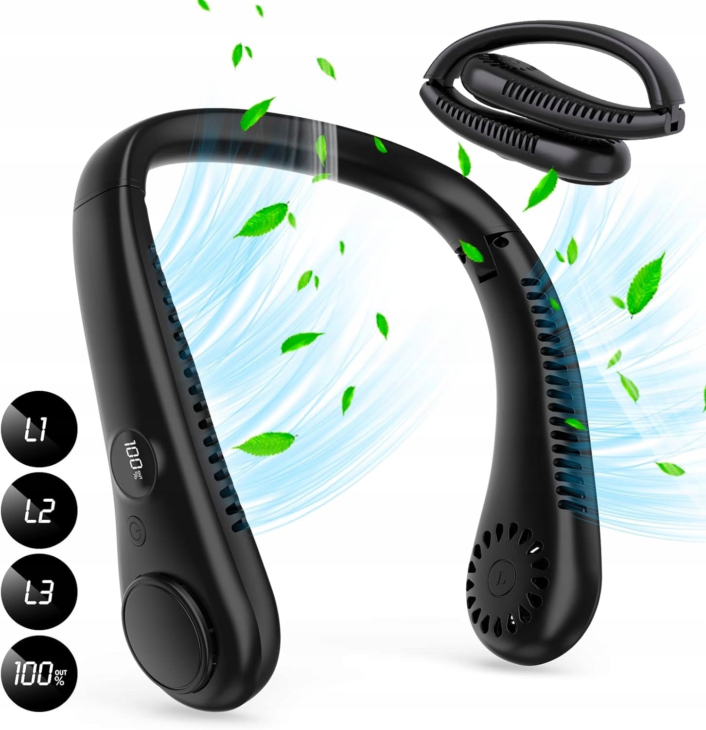 Neck Fan 5 Speed USB Bladeless Lightweight Quiet