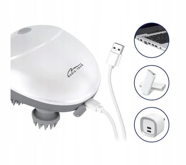 Neck Head Massager Media-Tech MT6524 Cordless 4 Rotary Caps Packaging status original