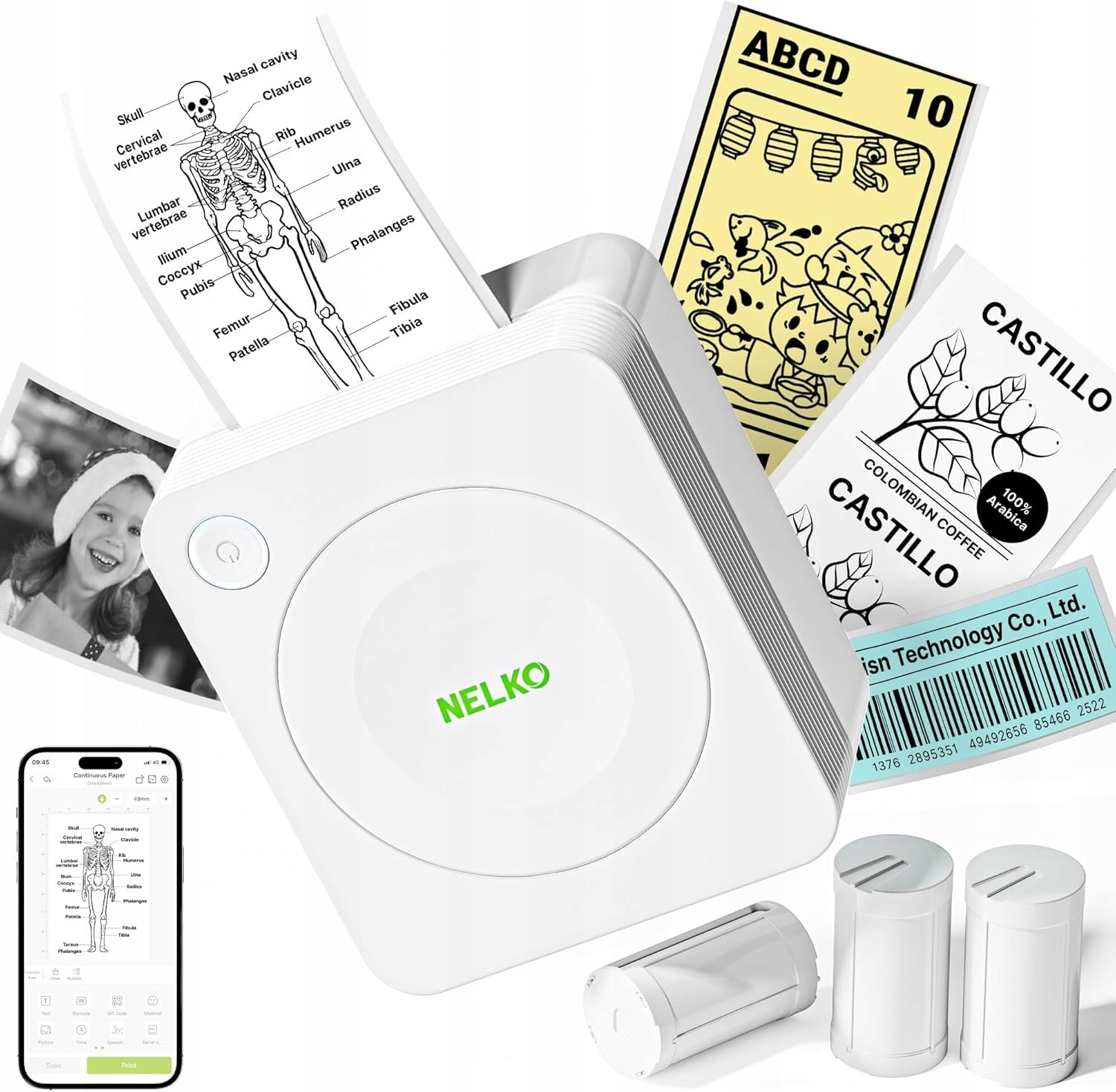 Nelko PM230 Label Printer Bluetooth Photo Stickers Android iOS