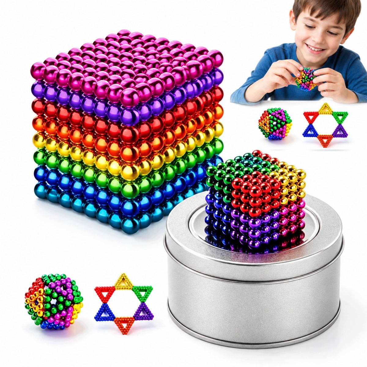 Neocube magnetic balls 3 mm – 512 pieces, rainbow Gift Children’s Day