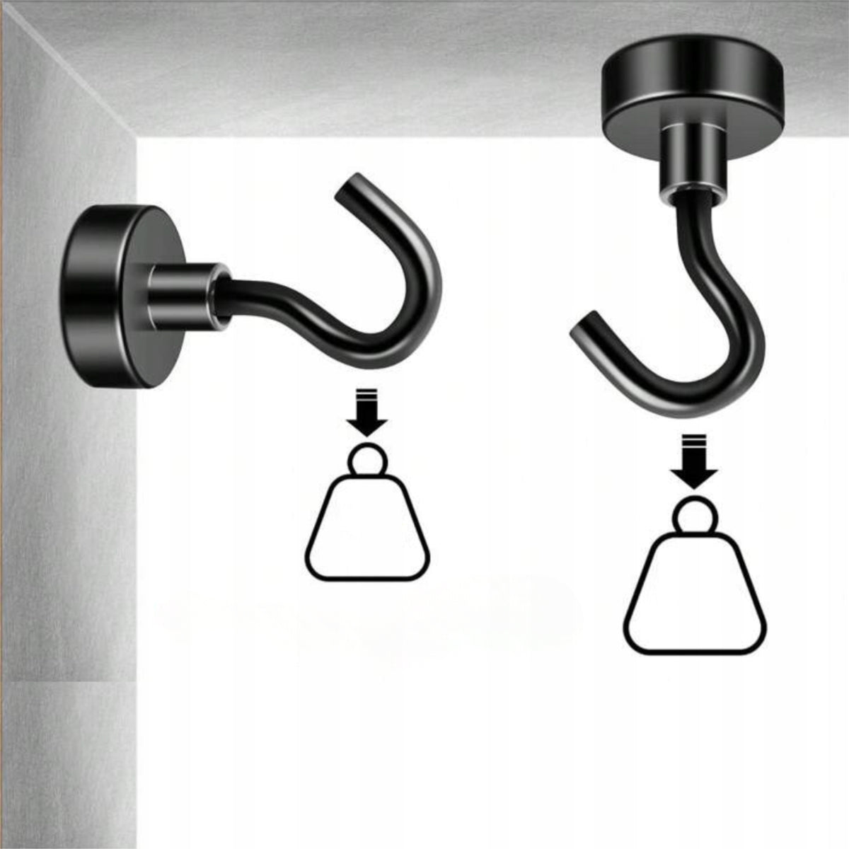 Neodymium Magnet HOOK Hook Gripper Holder With Hook Strong Black Manufacturer code Magnes do szkoły pracy biurowy na lodówkę