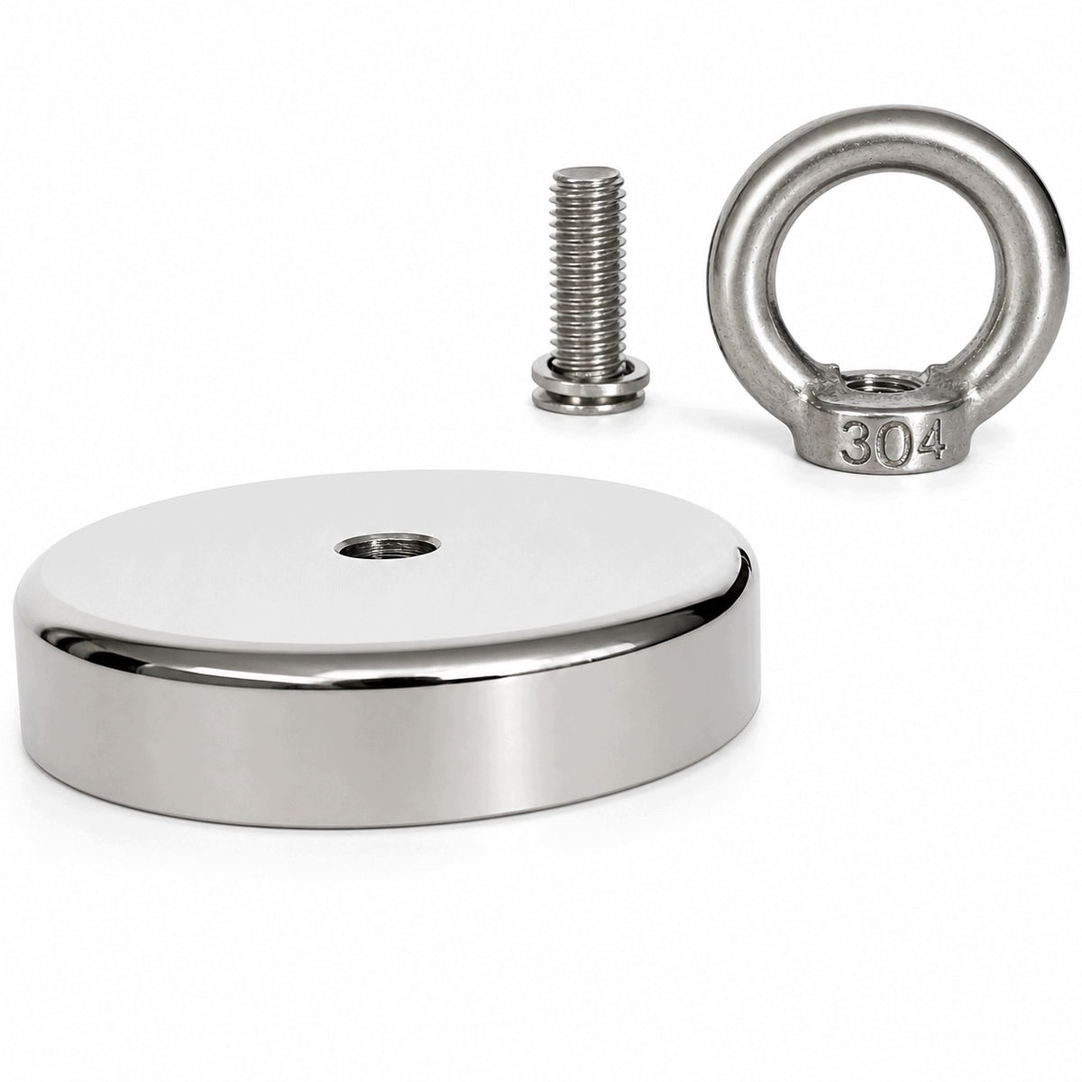 Neodymium magnet with ear 75 kg Ø48 mm eyelet holder for fishing Packaging status original