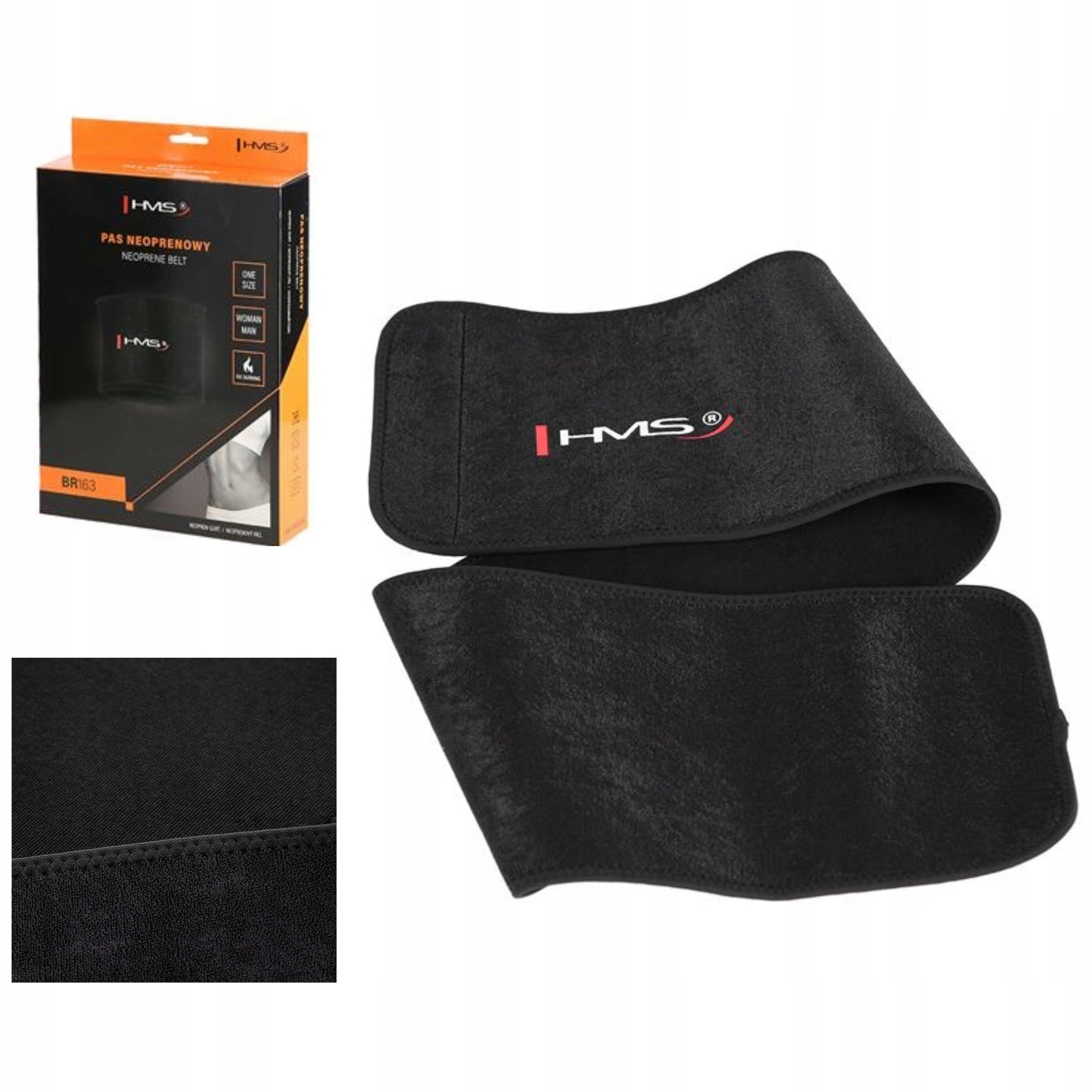 Neoprene Abdominal Belt HMS Slimming Breathable Mesh Black