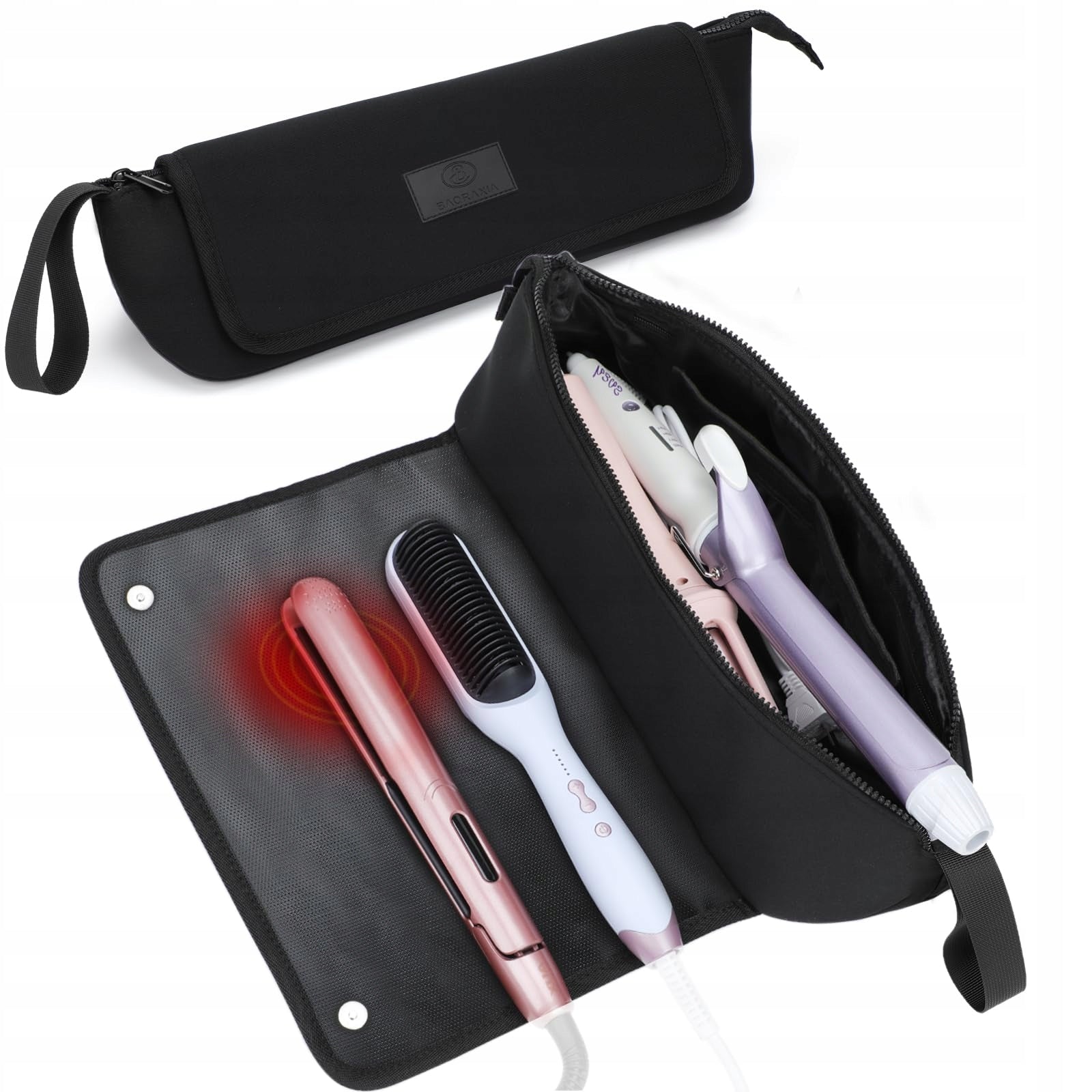 Neoprene Hair Styling Tool Bag with Fireproof Case Mat