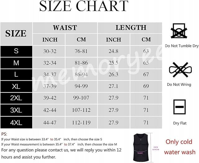 Neoprene Vest Men's Slimming Training Sauna Fitness XL K89,2 Size XL