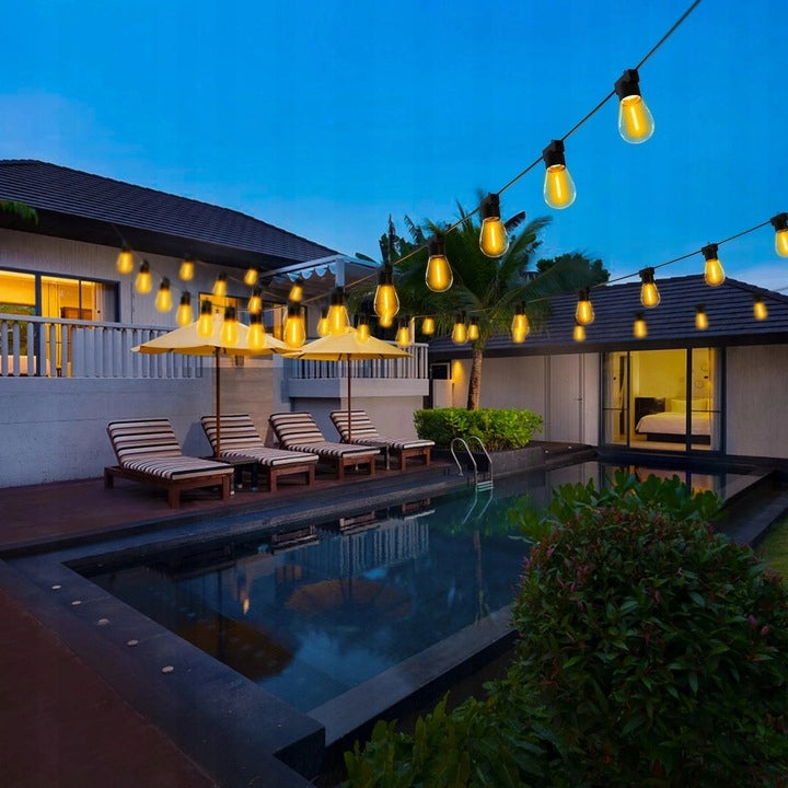 Network GARLAND 230V 20m Garden Chain + 20x LED BULBS E27 WW Globe diameter 5 cm