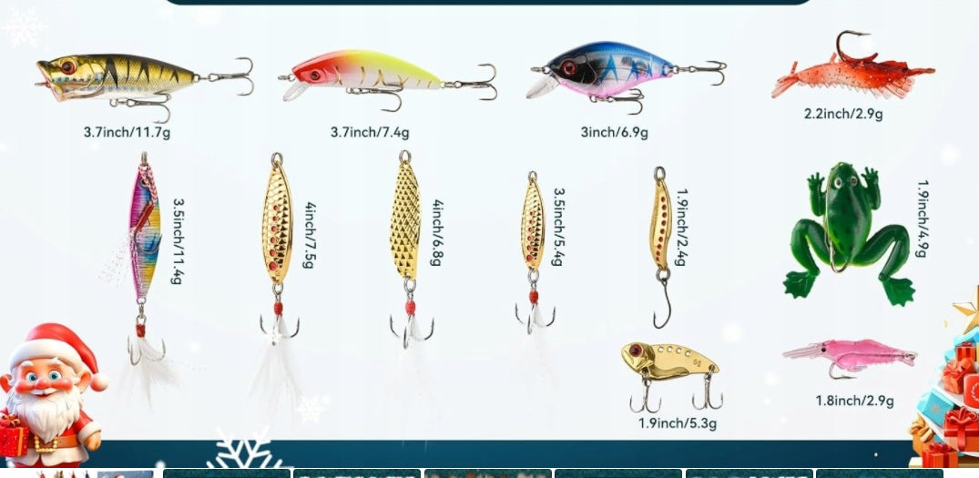 New Advent Calendar Fishing Lure Set Brand no brand