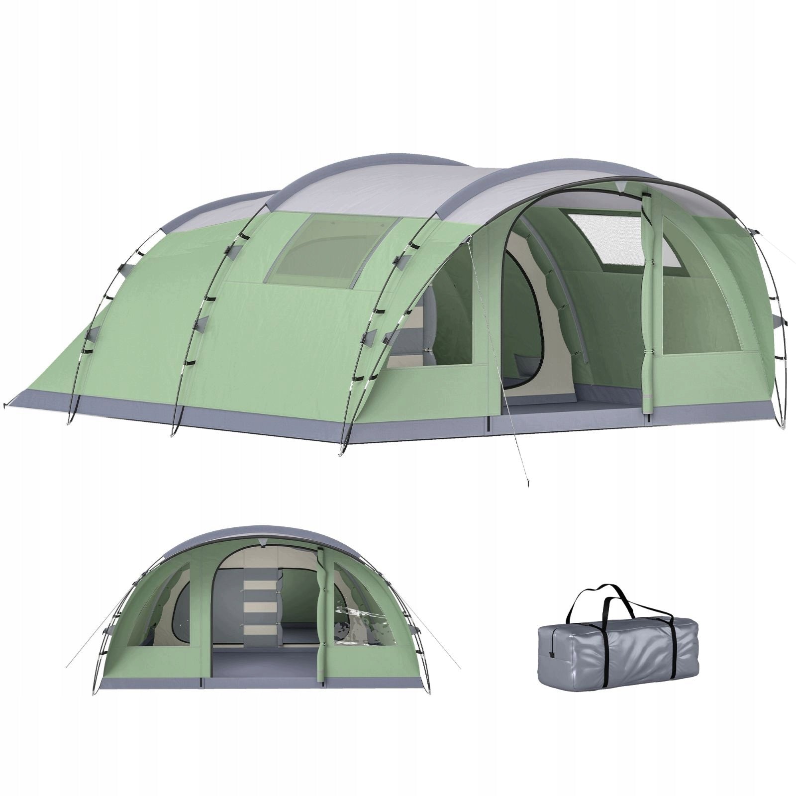 New style 4-person tunnel tent with 2 bedrooms 196 cm Brand no brand