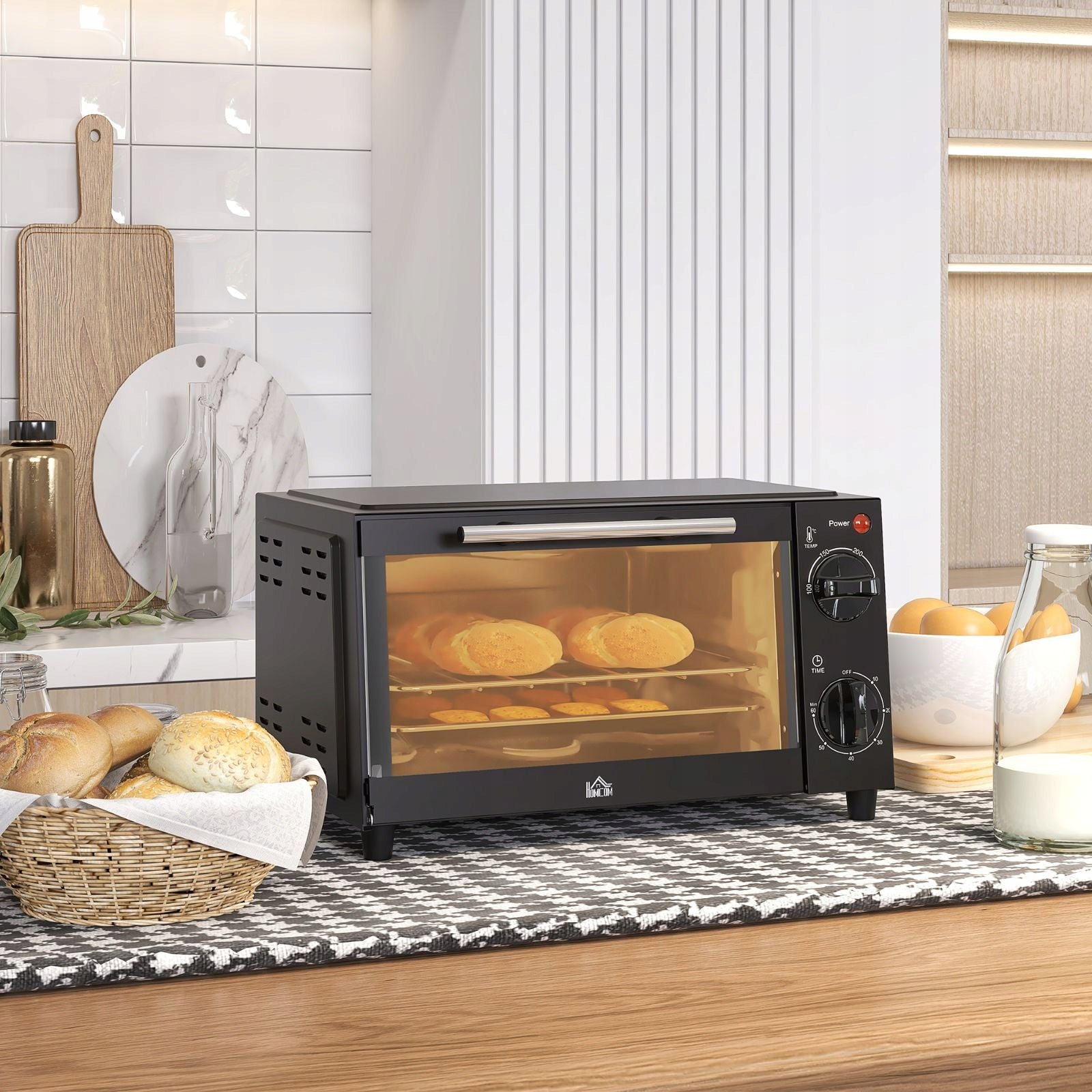 New style Mini oven 9L with thermocouple 750W black Dominant color black