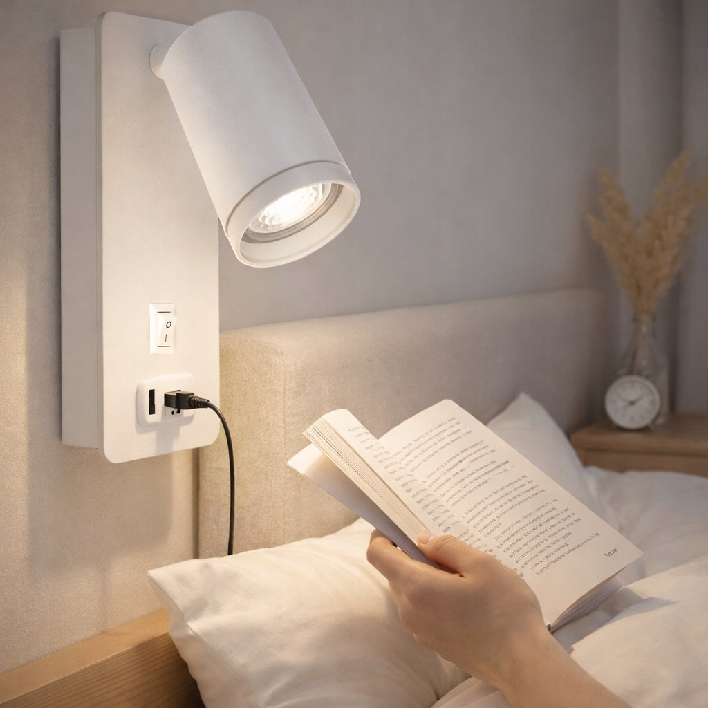 Night Light For Bedroom LED Wall Lamp 35W GU10 USB A+C White Packaging status original