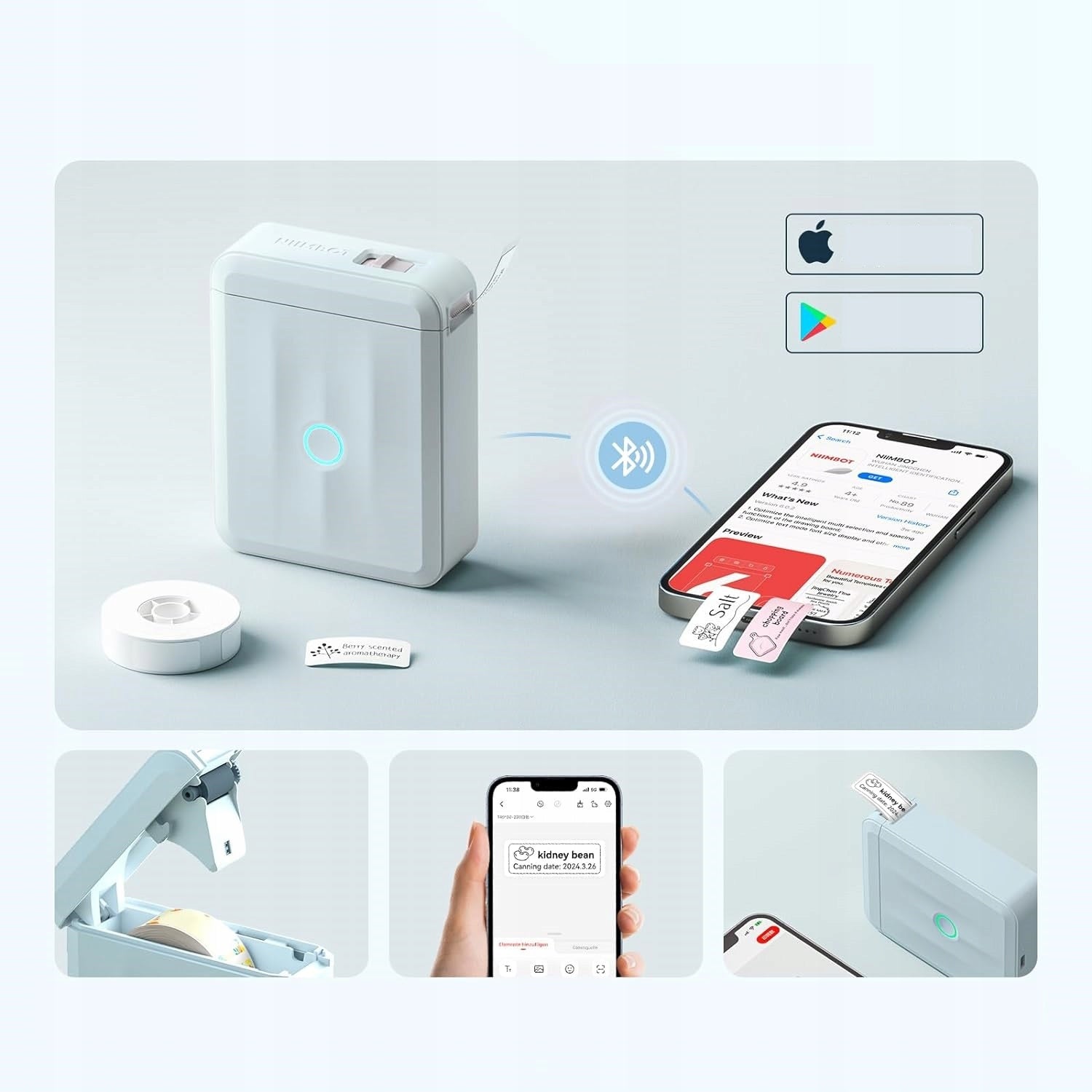 Niimbot Thermal Blue 1500mAh Label Printer For Label Printing Packaging status original