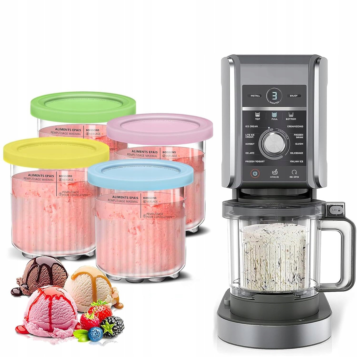 Ninja NC500 NC501 Ice Cream Containers Ice Cream Container Dominant color multicolor