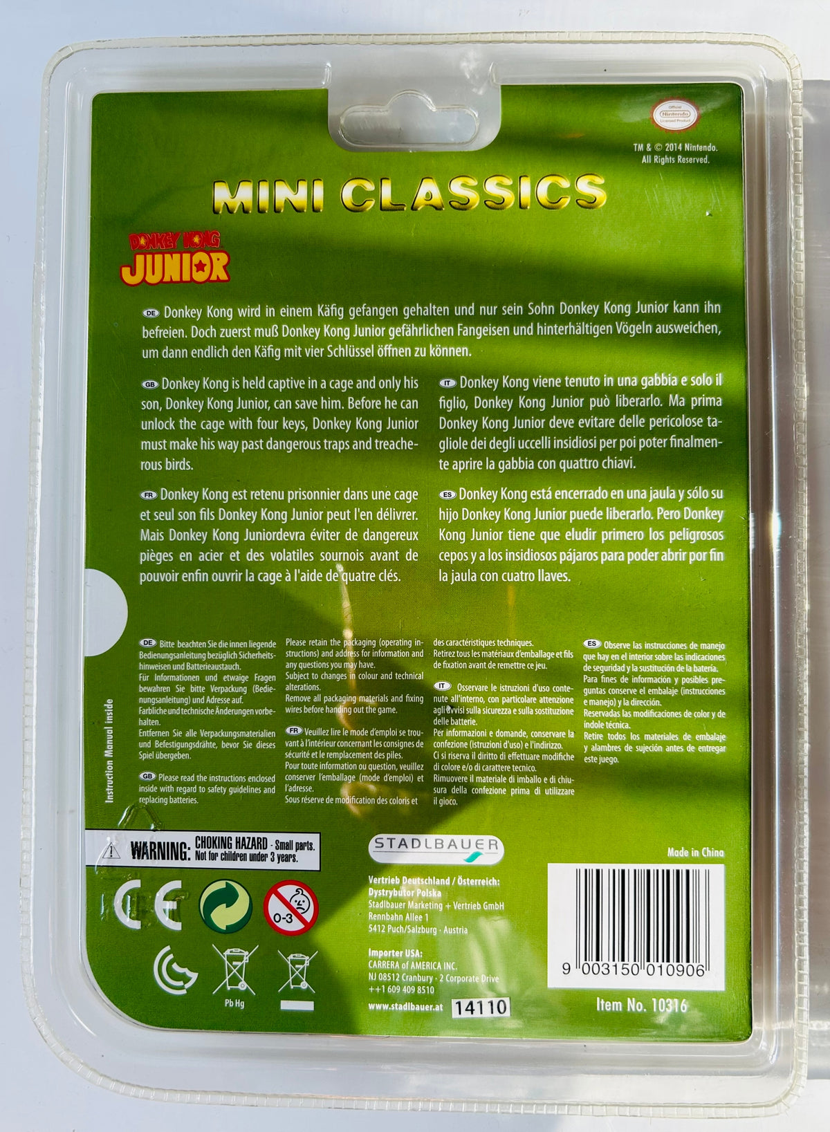 Nintendo Mini Classics Donkey Kong Jr. LCD Game - Sealed Blister Pack Manufacturer code Nintendo MC-SMB