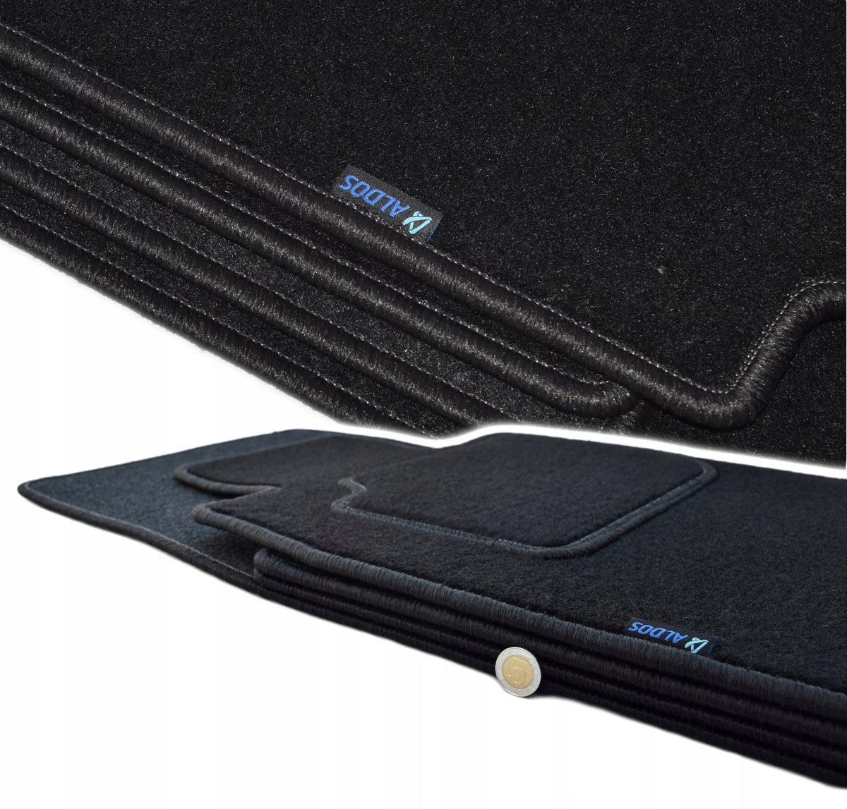 Nissan Qashqai J12 since 2021. Black Velour Rugs - Aldos. Silver PC