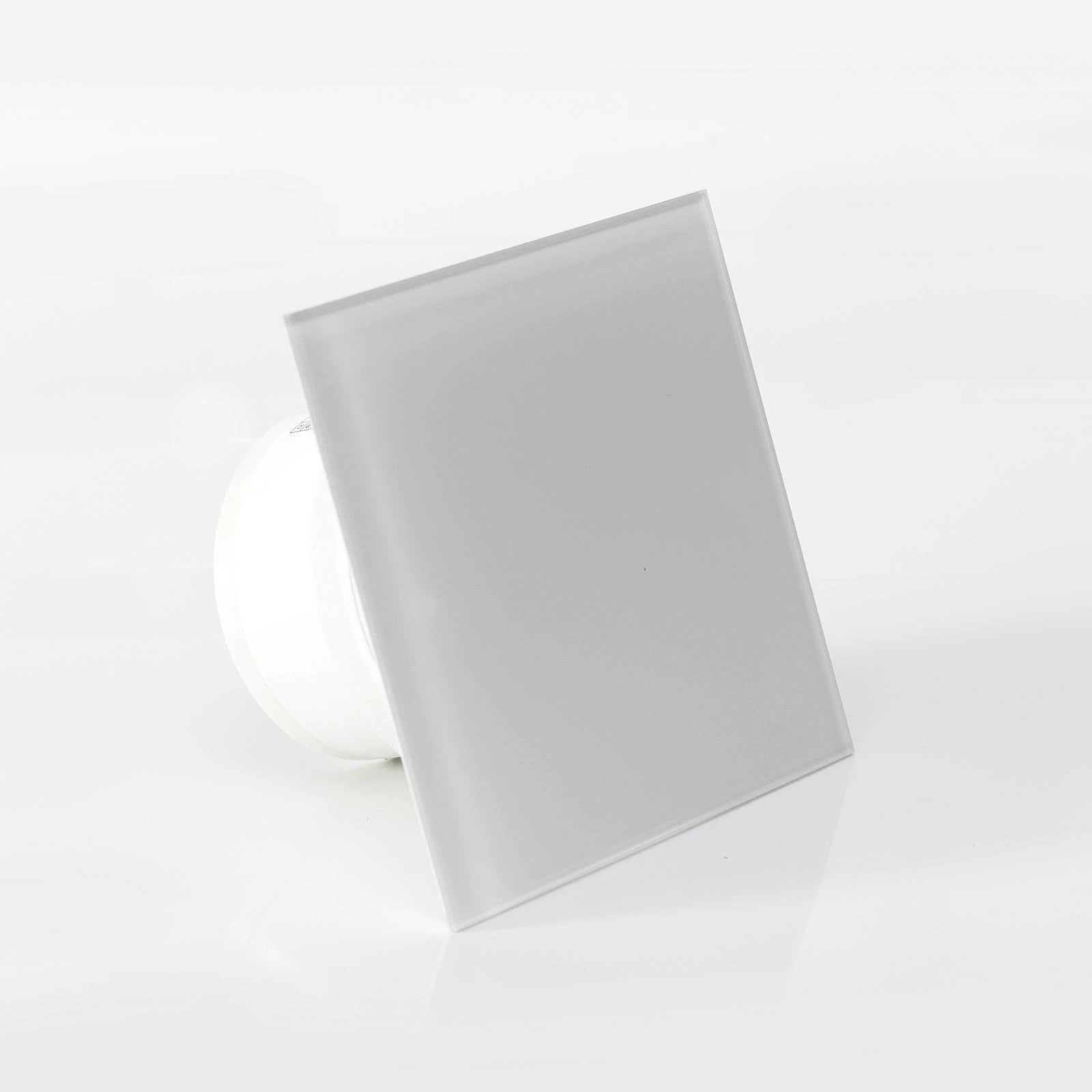 Noiseless bathroom glass fan Ø100mm white flash eco