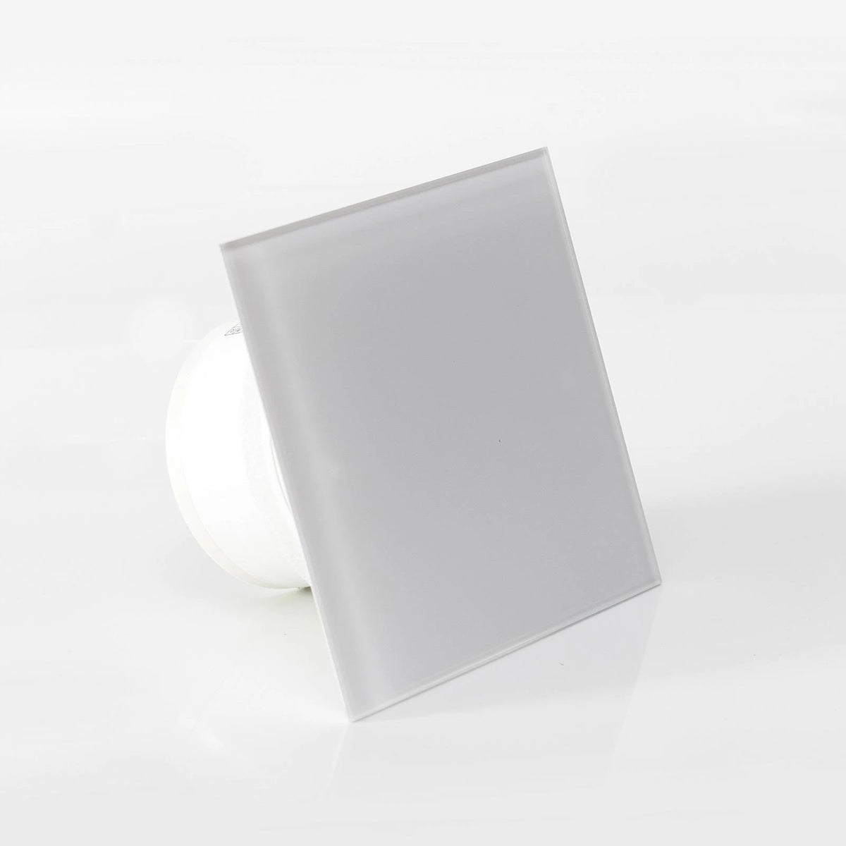 Noiseless bathroom glass fan Ø100mm white flash eco