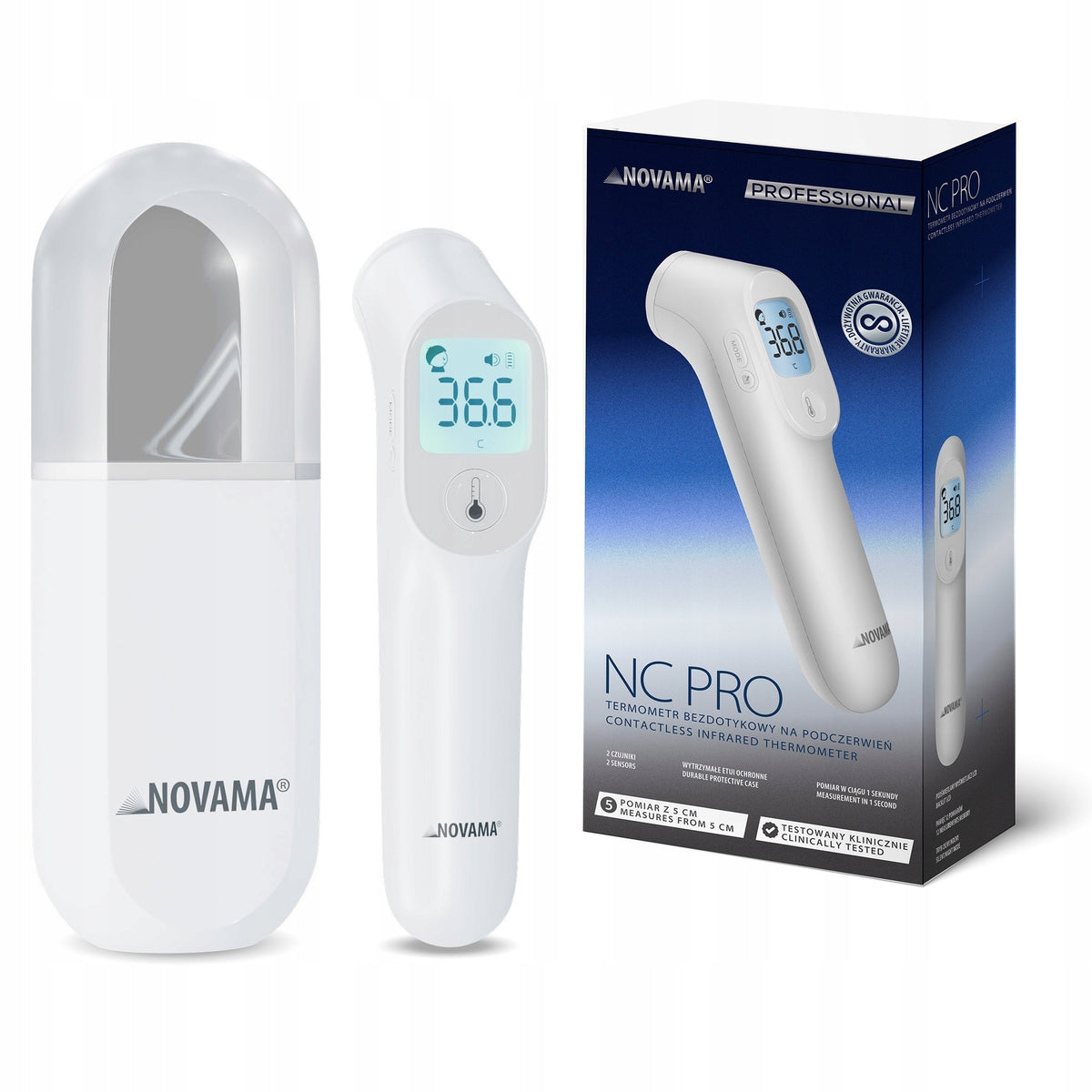 Non-contact electronic thermometer with distance sensor NOVAMA NC PRO Packaging status original