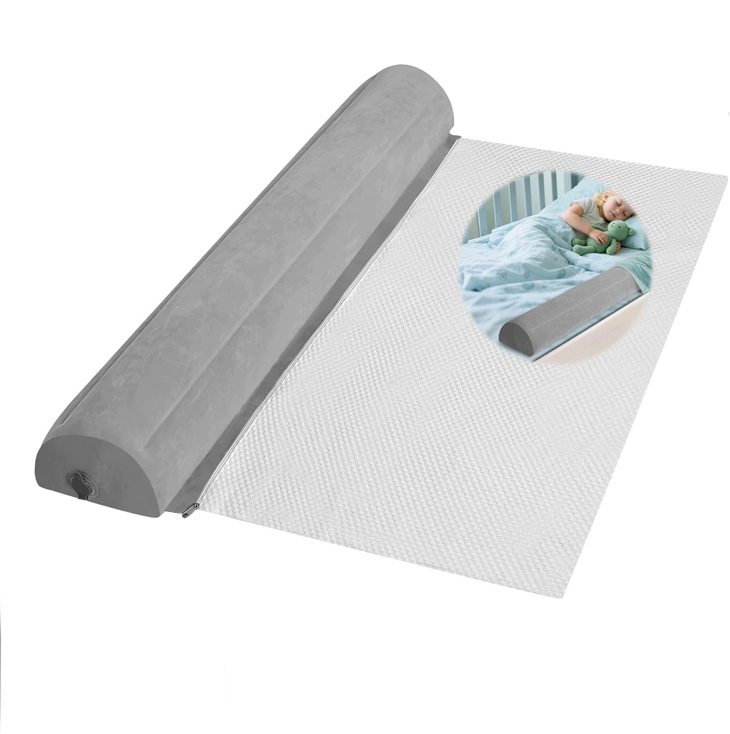 Non-slip inflatable baby protective barrier for hotel sleep
