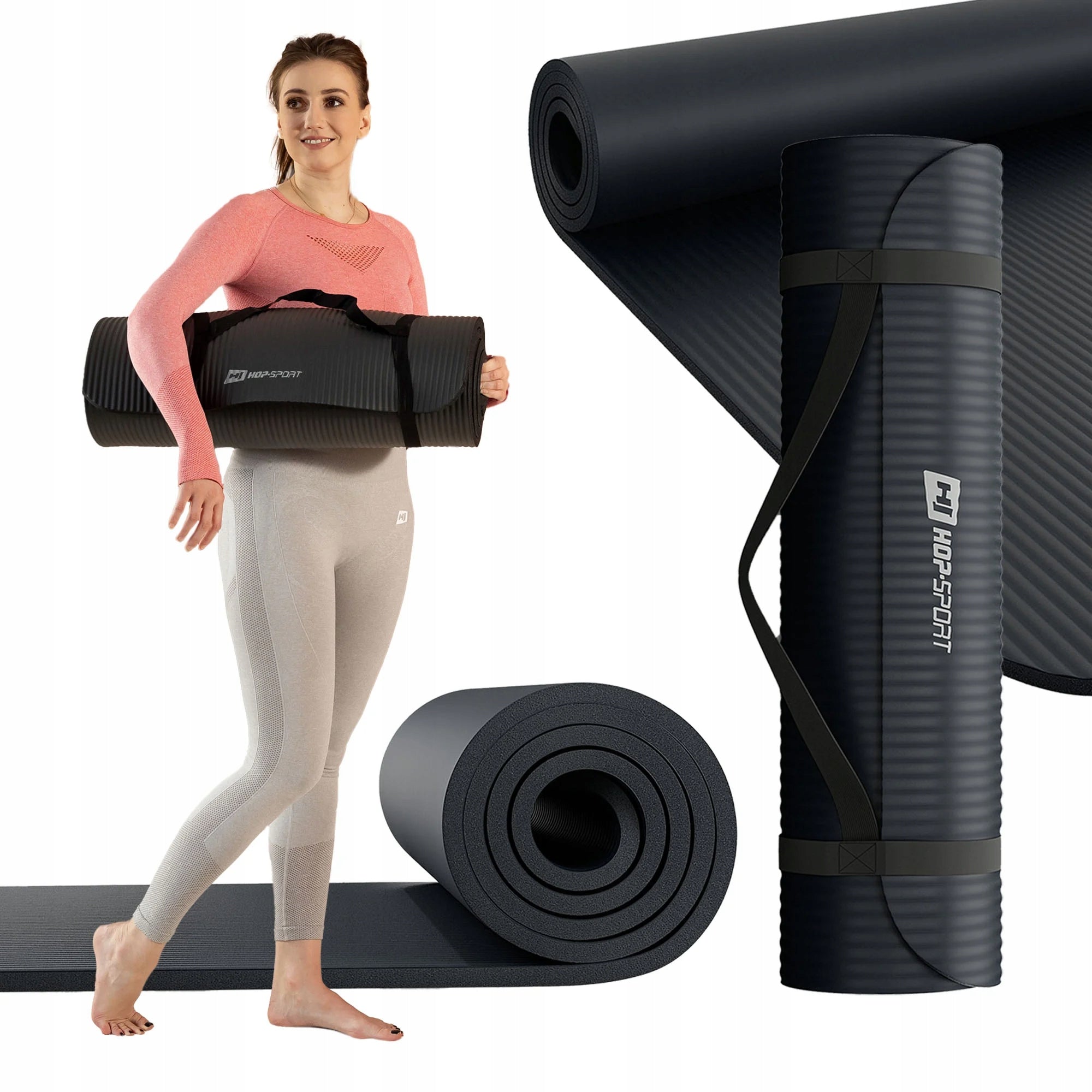 Non-slip thick fitness mat NBR 1,5cm 190x80cm exercise mat