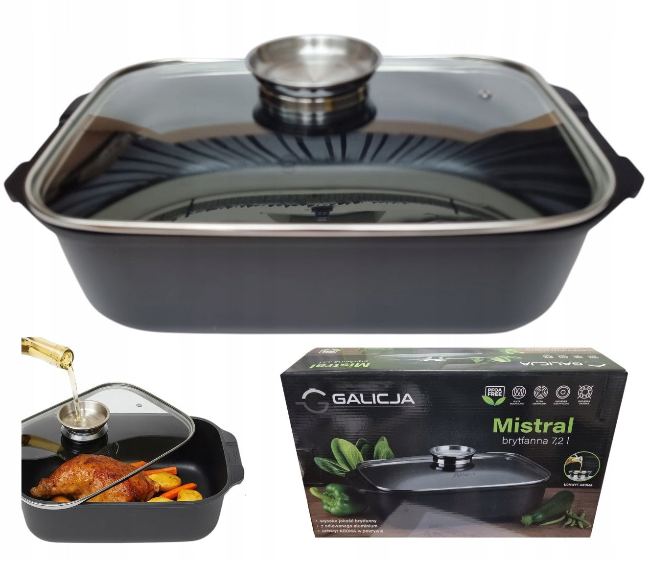 Non-stick Roasting Pan Galicja MISTRAL 7.2 L
