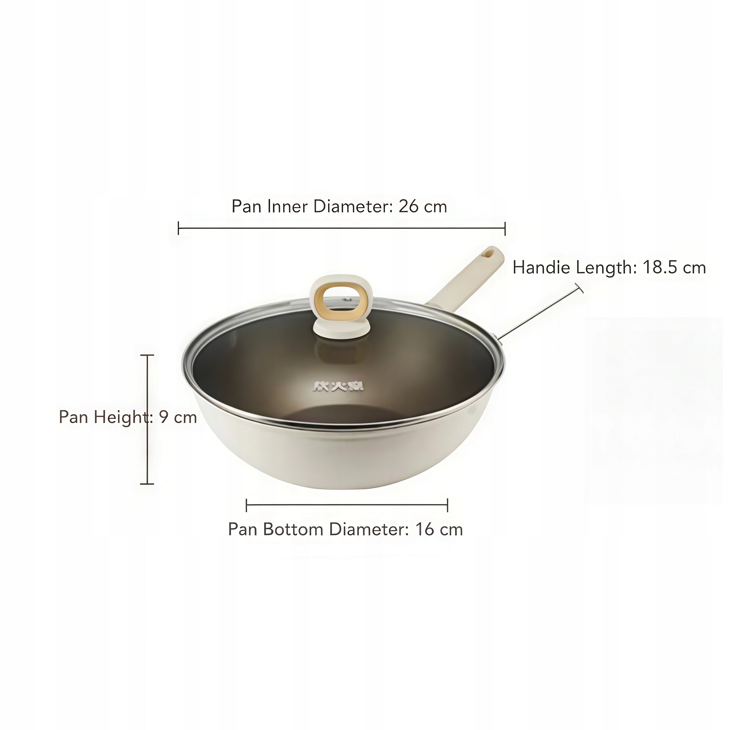 Non-stick frying pan Cooker King 26 cm with titanium coating, with lid Manufacturer code WX-017458