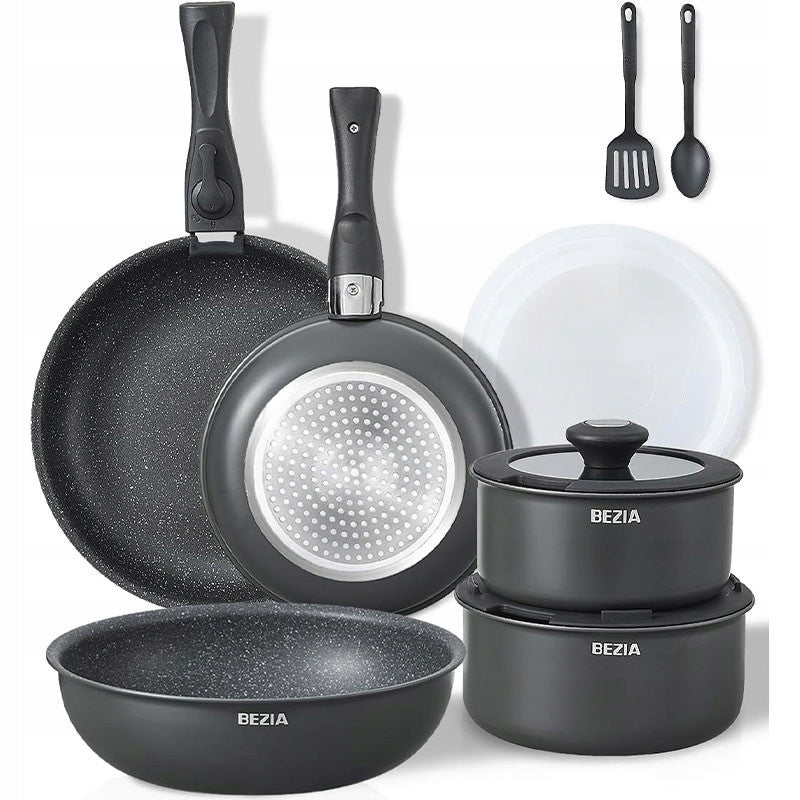 Non-stick pot and pan set N9113, 13-piece, black