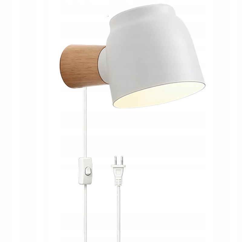 Nordic Loft Plug-in Wall Lamp 360° Swivel Cord Switch Bedside Light Fixture