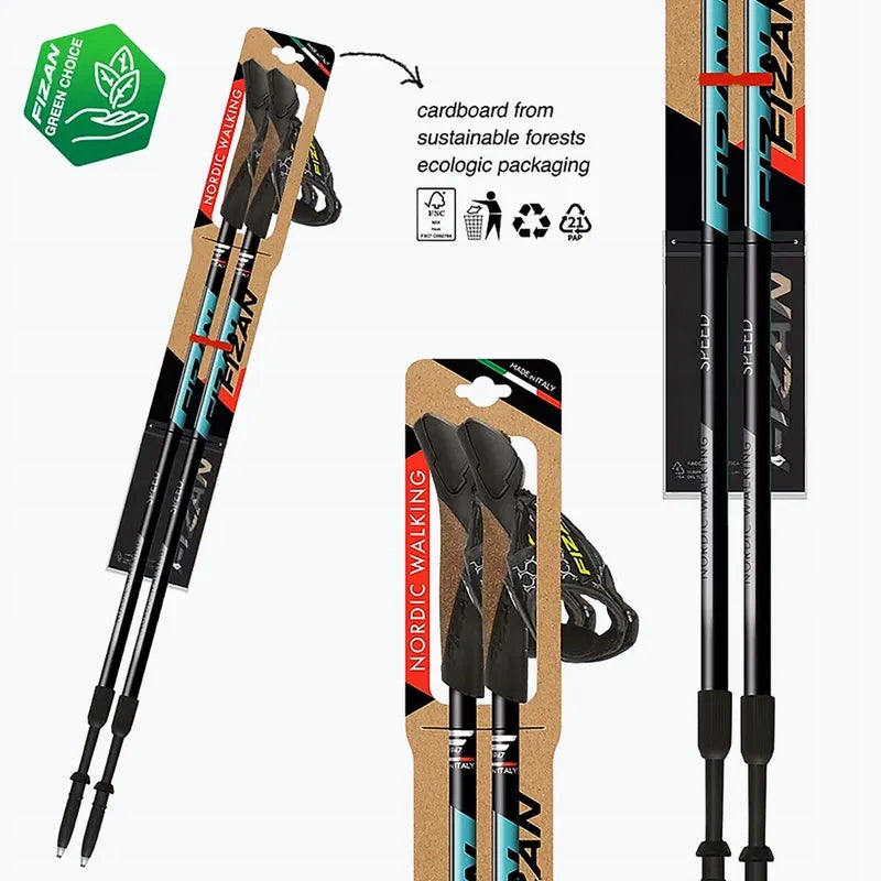 Nordic Walking Poles Fizan Speed Ocean Blue 75-125cm Brand Fizan