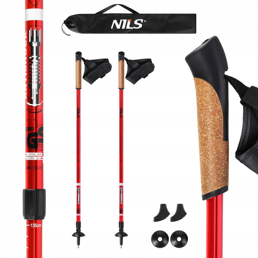 Nordic Walking Telescopic Walking Poles Adjustable Folding 86-140 cm Manufacturer code 25-1-008
